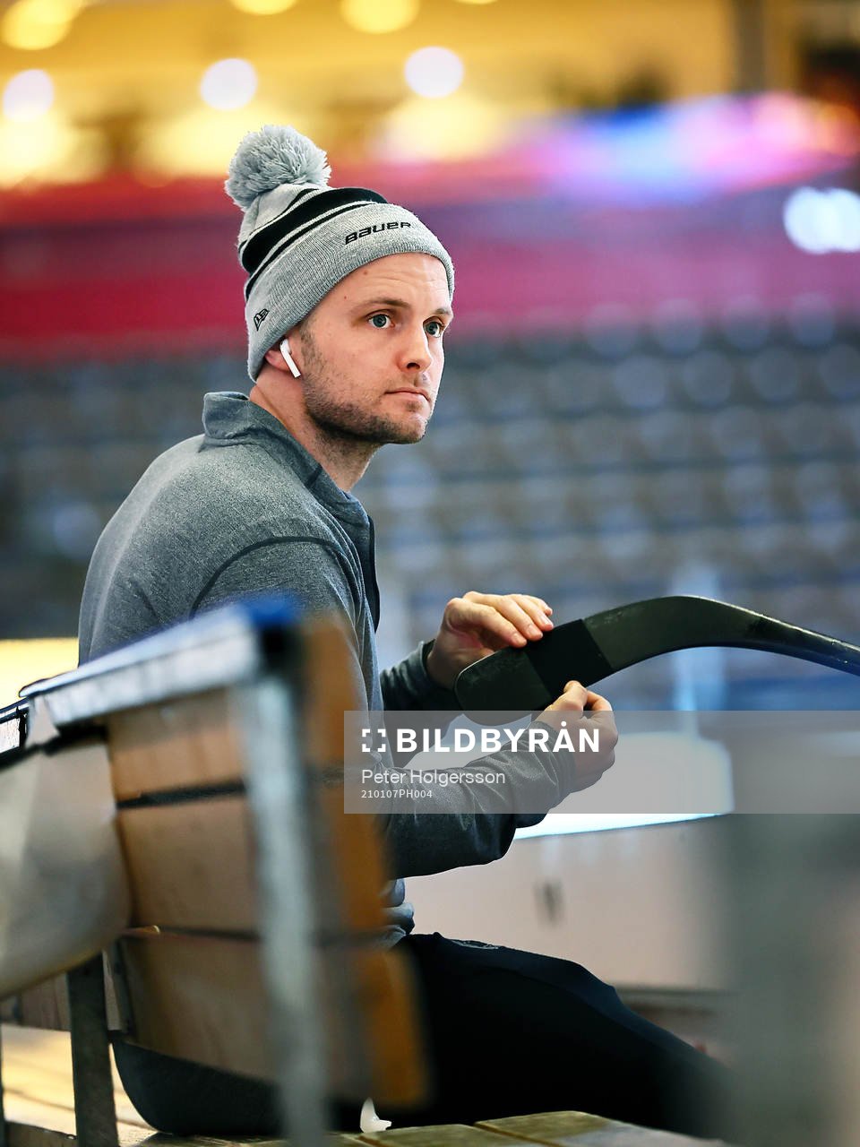 Brynäs Chad Billins före ishockeymatchen i SHL mellan