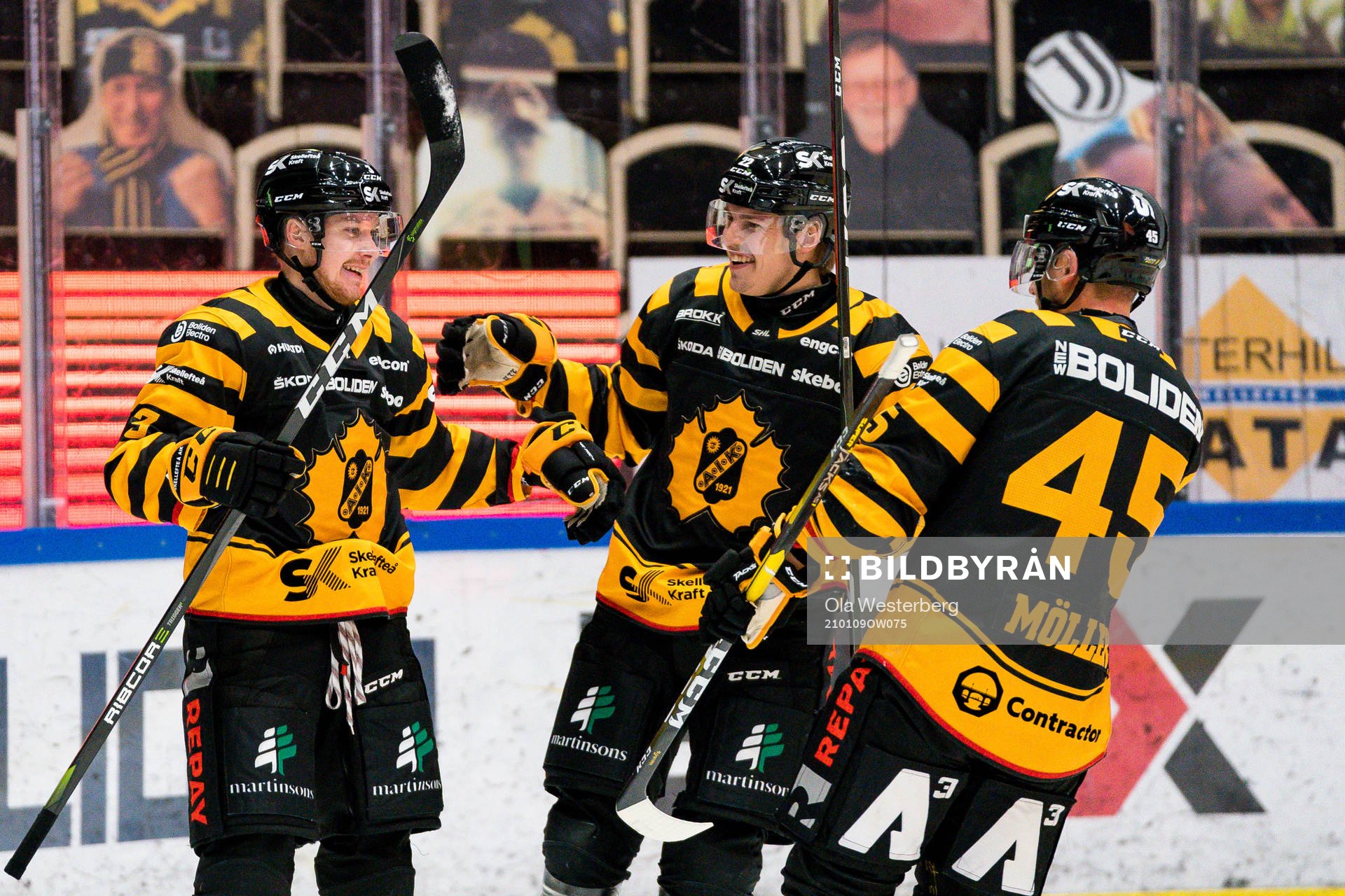 Skellefteås Niclas Burström, Jonathan Johnsson och Oscar