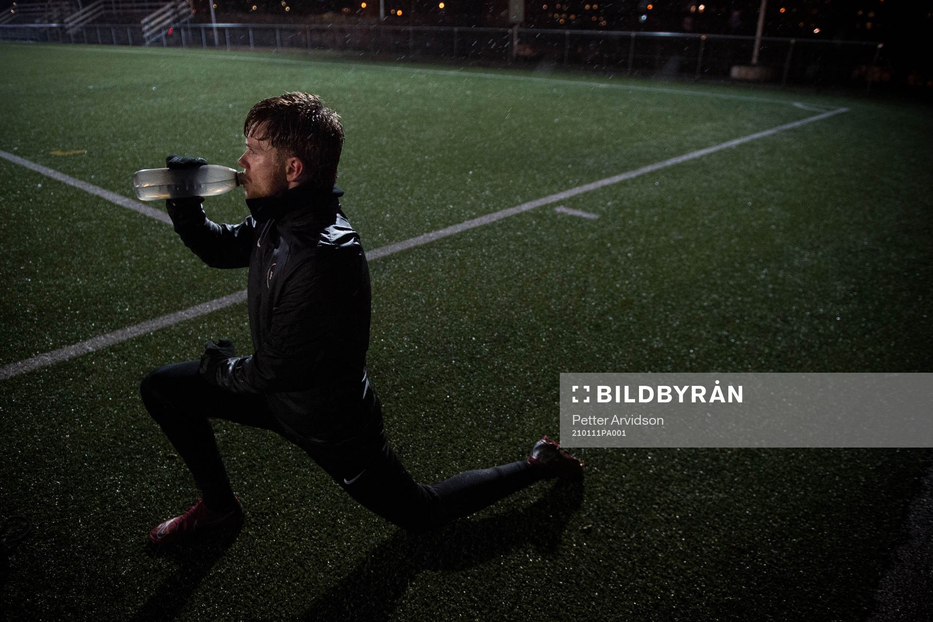 Landskronas Dennis Olofsson under en fotbollsträning med Landskrona den 11 januari 2021 i Landskrona.