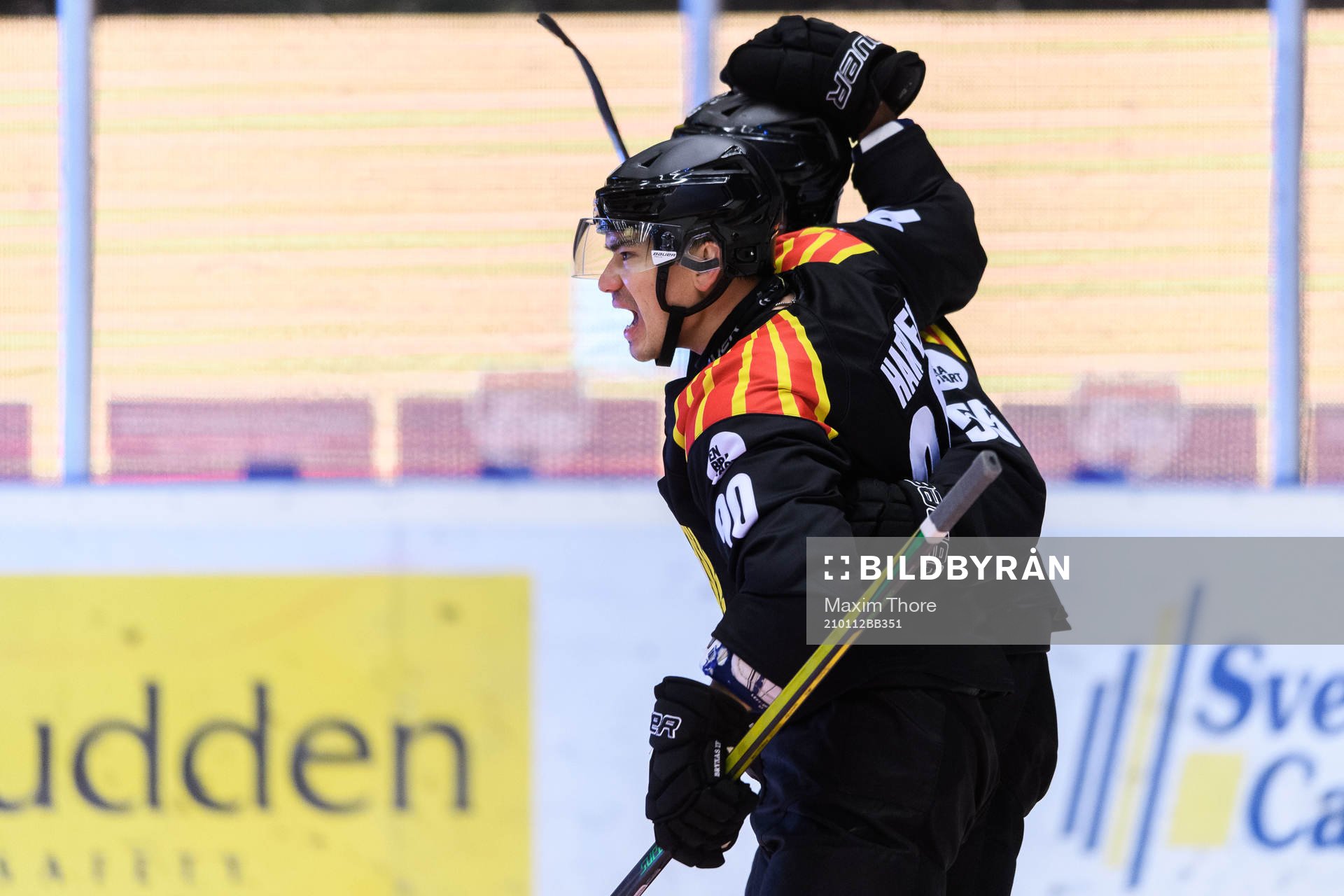 Brynäs Shane Harper jublar