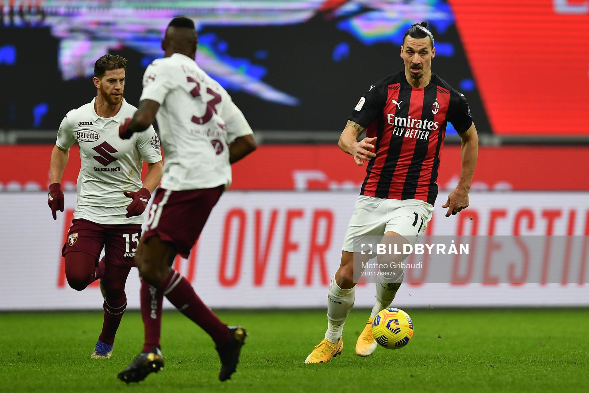 Zlatan Ibrahimovic of Milan during the Italy Cup match between Milan and Torino on January 12, 2021 in Milan.