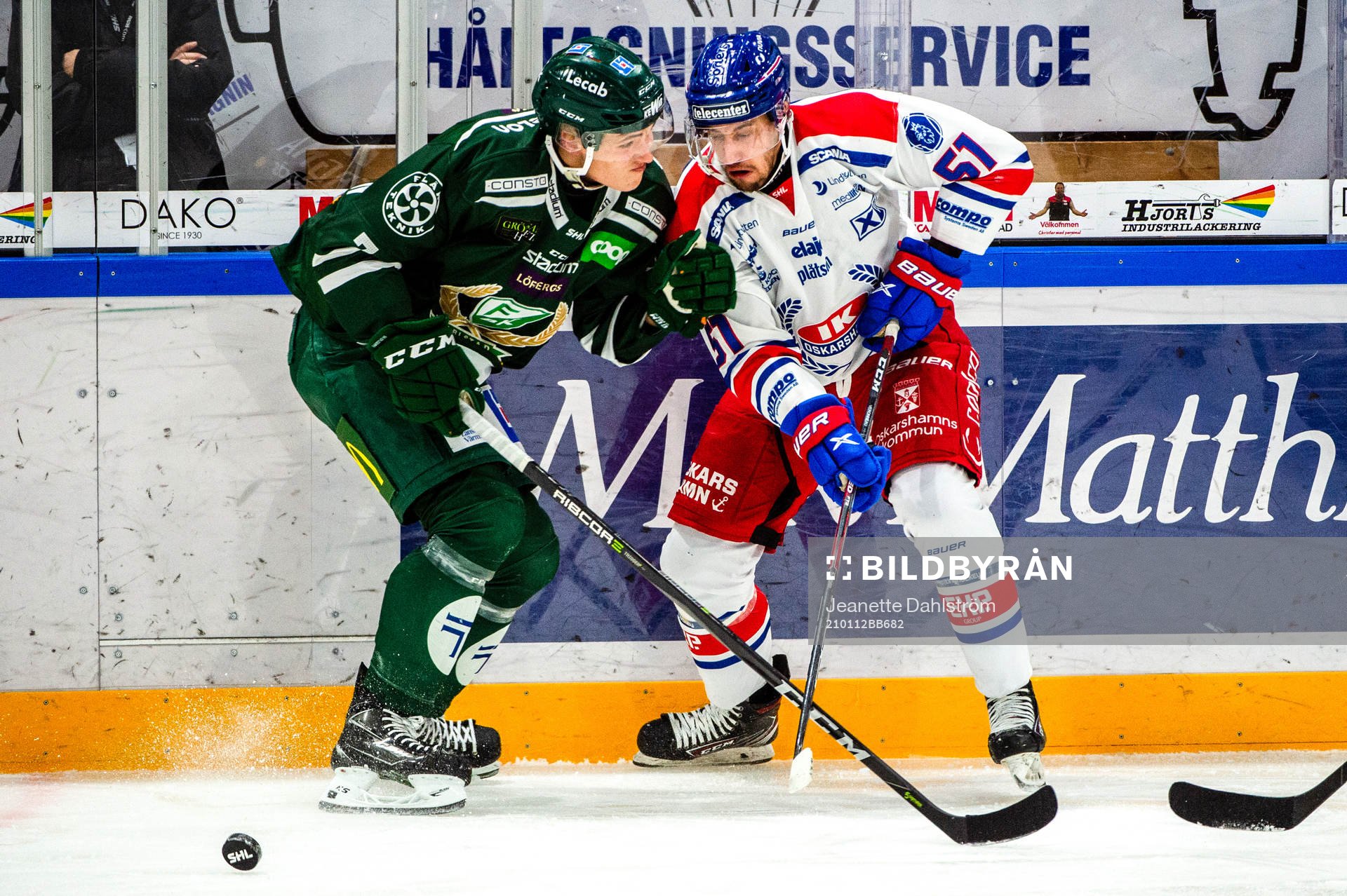 Färjestads Alfred Eriksson och Oskarshamn Max Veronneau