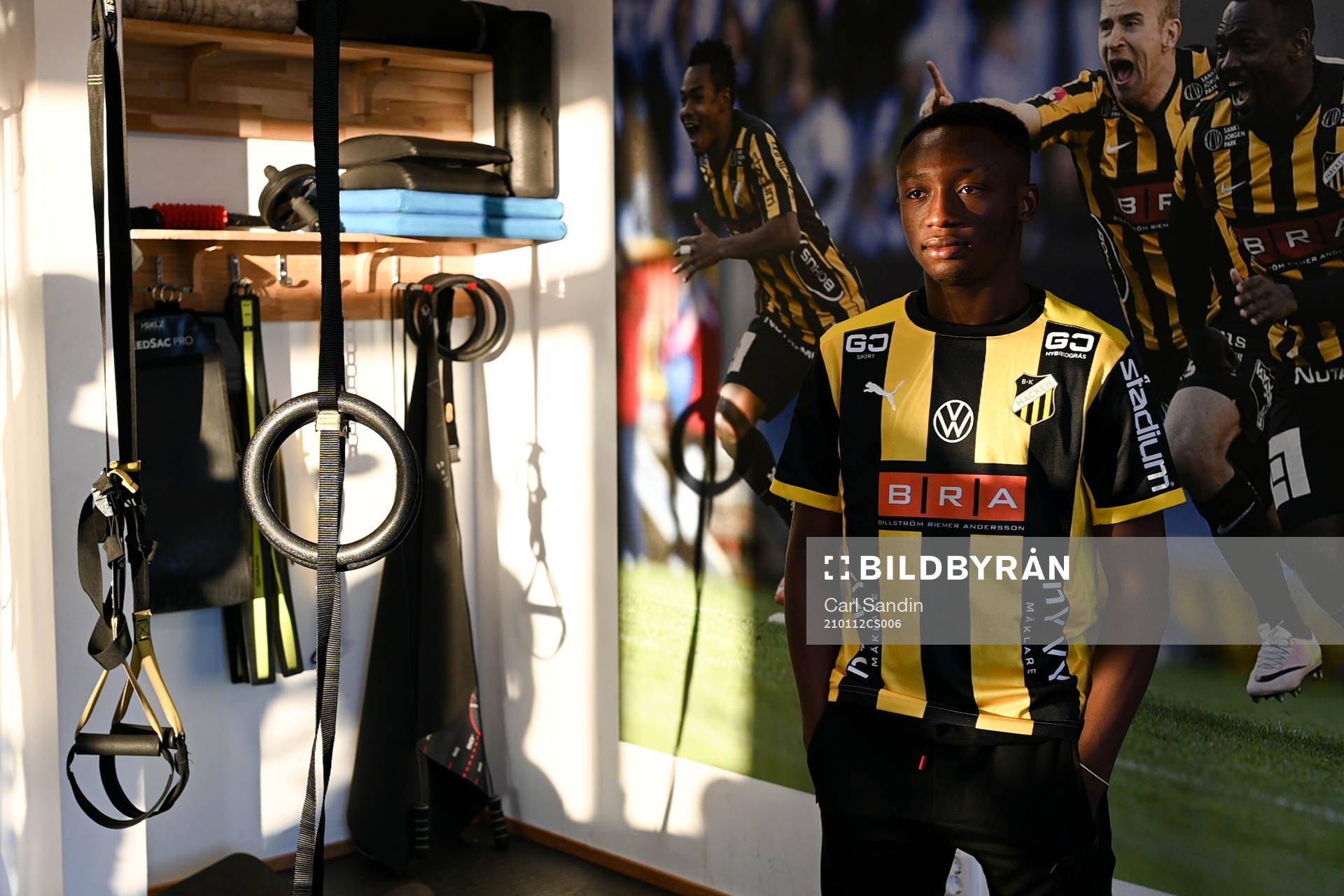 Häckens nyförvärv Benie Adama Traore i gymmet på