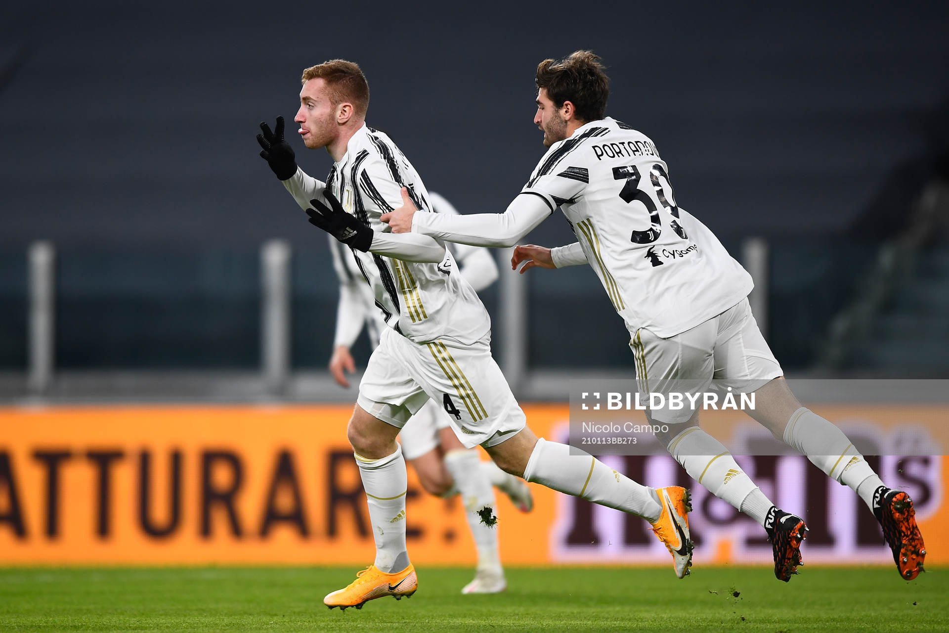 Dejan Kulusevski of Juventus celebrates