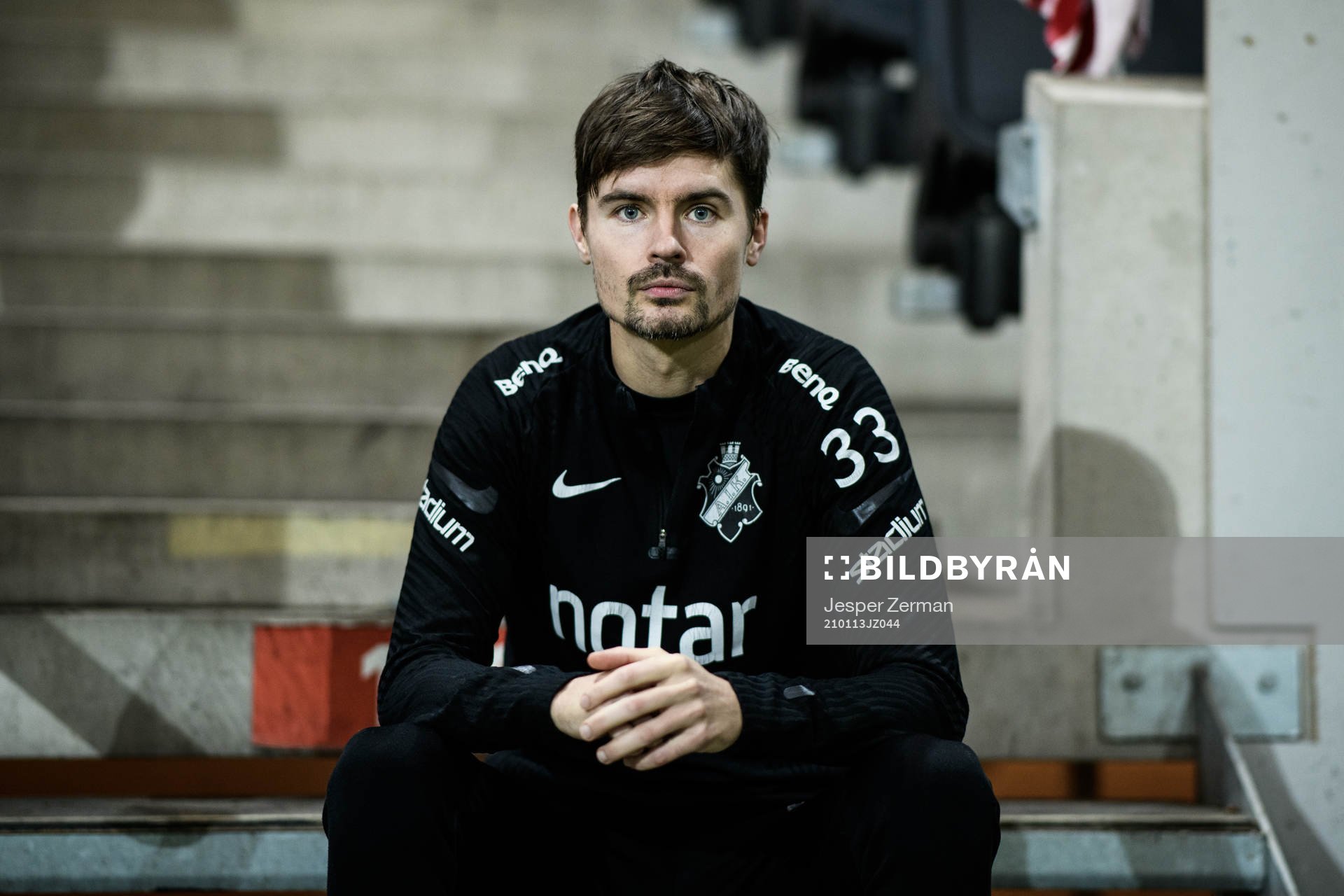 AIK:s Mikael Lustig under en träning med AIK den 13 januari 2021 i Stockholm.