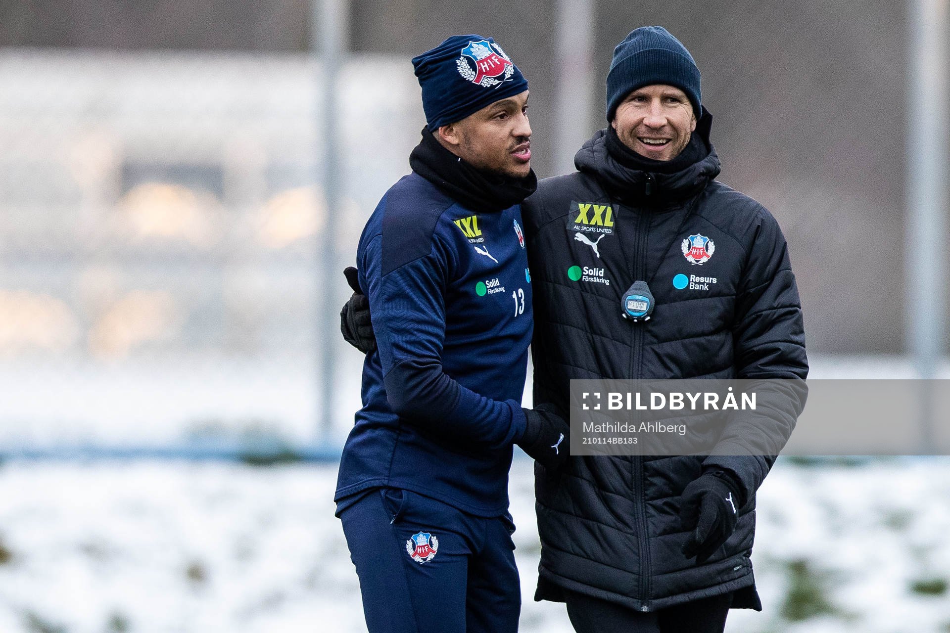 Helsingborgs Martin Olsson och assisterande tränare