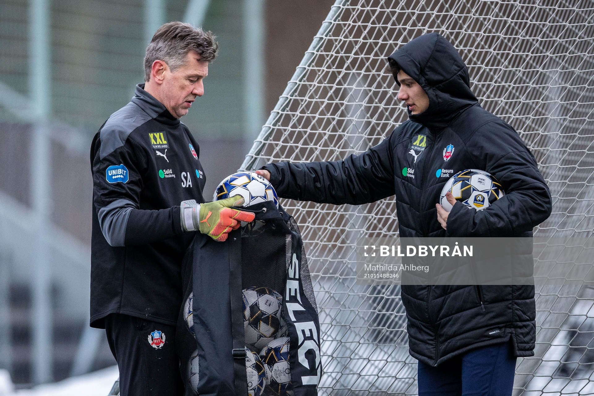 Helsingborgs målvaktstränare Sven Andersson och Assad Al