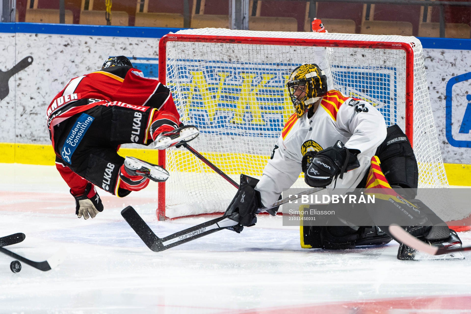 Brynäs målvakt Samuel Ersson och Luleås Filip Hållander