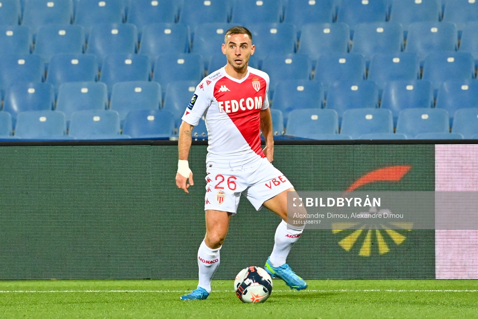 Fotboll, Franska Ligan, Montpellier - Monaco: Ruben AGUILAR of Monaco during the Ligue 1 match between Montpellier and Monaco at Stade de la Mosson on January 15, 2021 in Montpellier, France. (