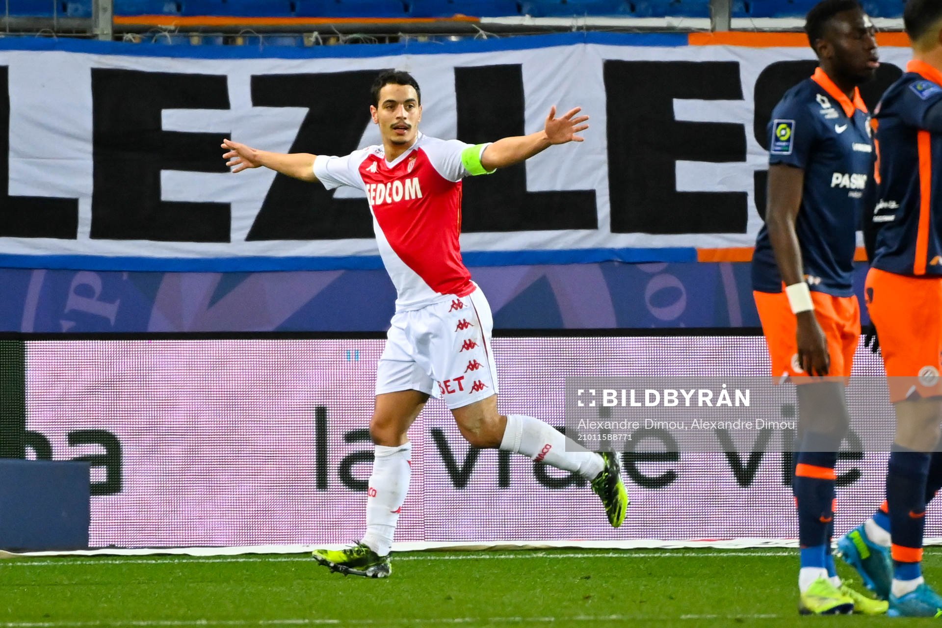 Wissam BEN YEDDER of Monaco celebrates his first scoring