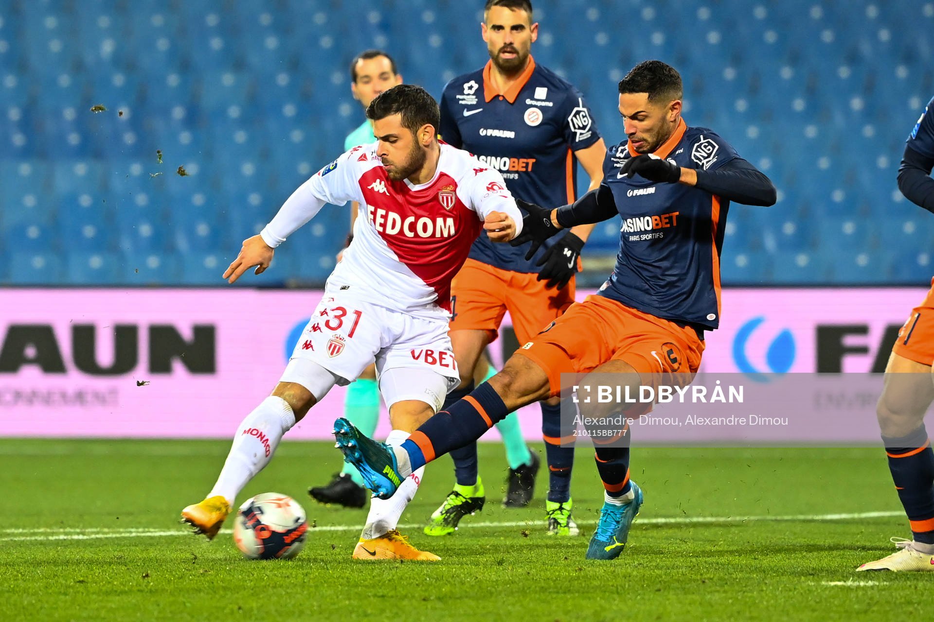 Kevin VOLLAND of Monaco and Pedro MENDES of Montpellier