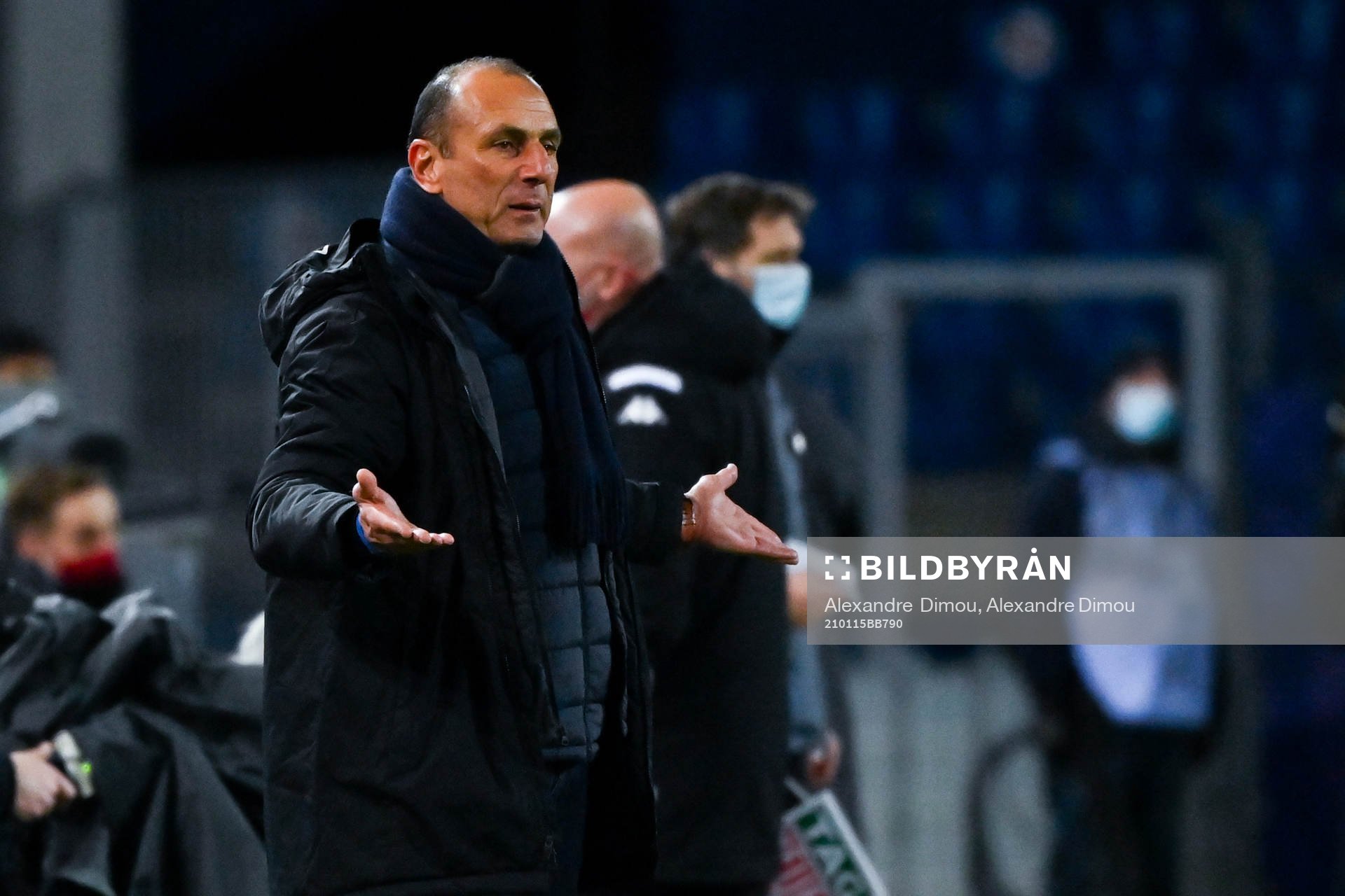Fotboll, Franska Ligan, Montpellier - Monaco: Michel DER ZAKARIAN head coach of Montpellier looks dejected during the Ligue 1 match between Montpellier and Monaco at Stade de la Mosson on January 15, 2021 in Montpellier, France. (