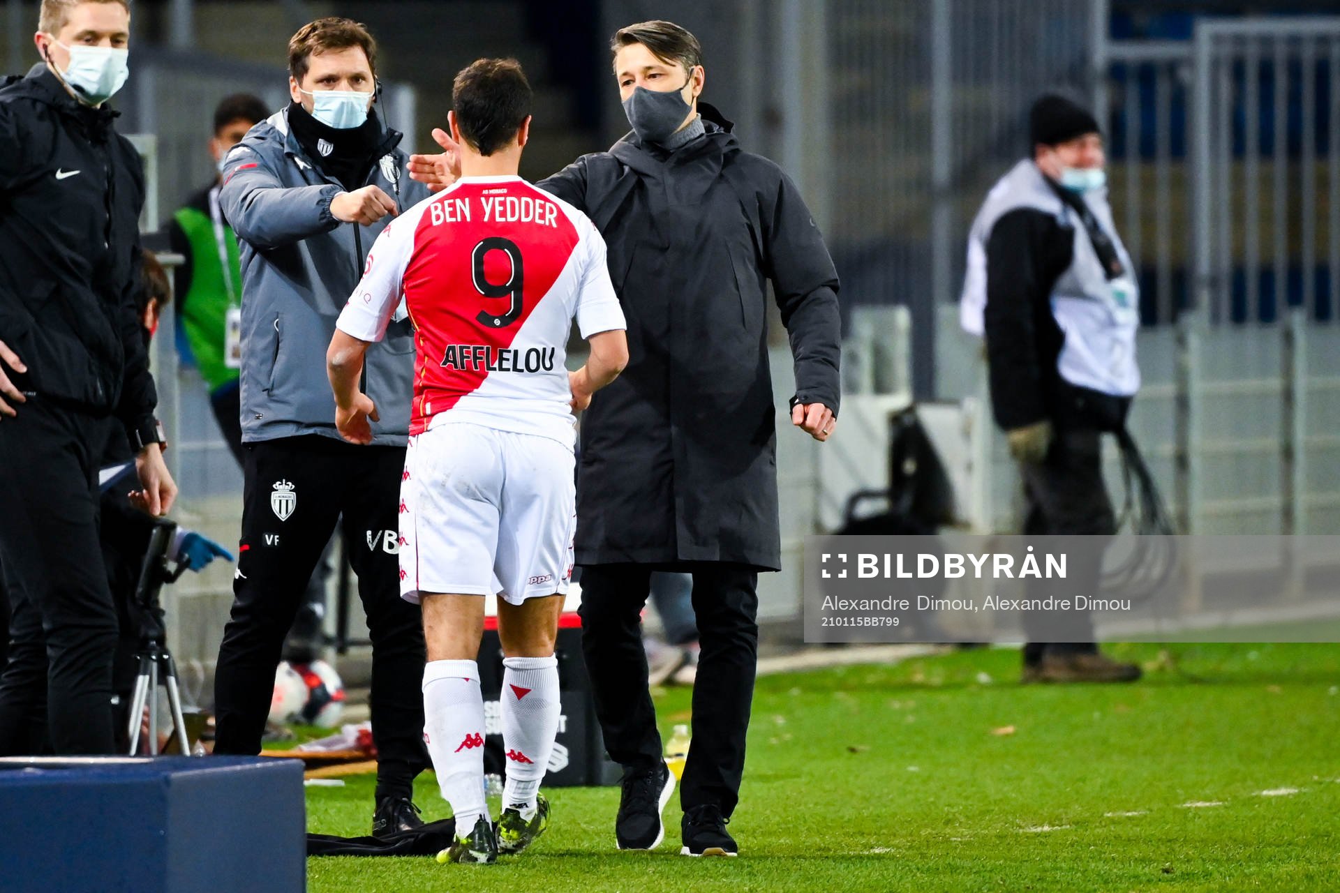 Wissam BEN YEDDER of Monaco and Niko Kovac head coach of
