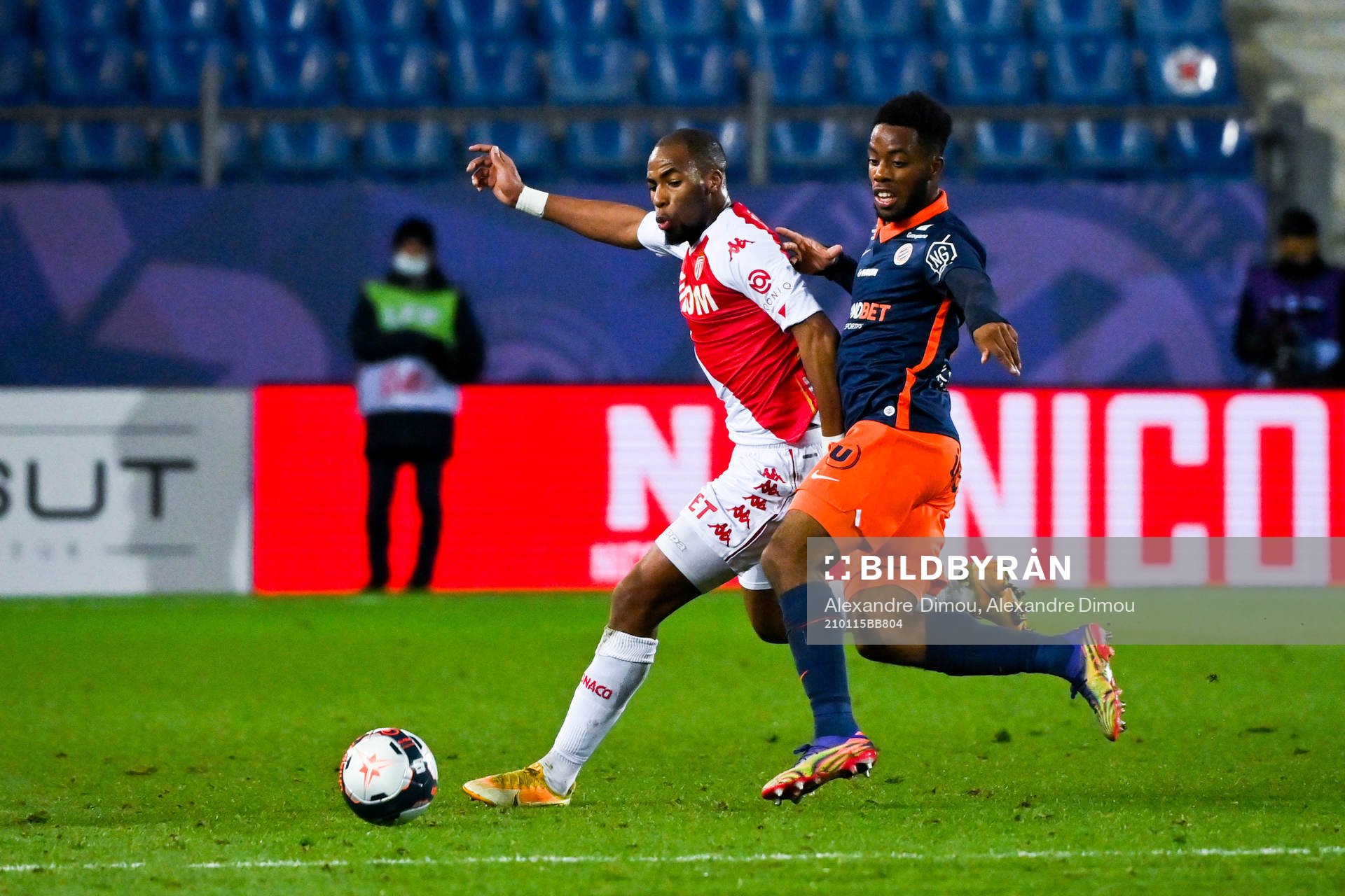 Youssouf FOFANA of Monaco and Sepe Elye WAHI of Montpellier