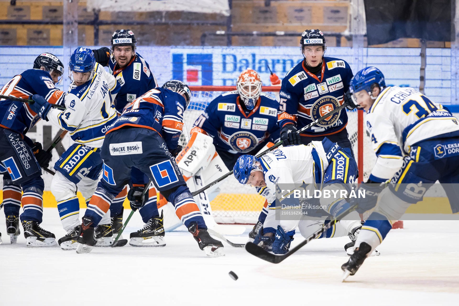 Leksands Patrik Zackrisson och Växjös Miika Koivisto och