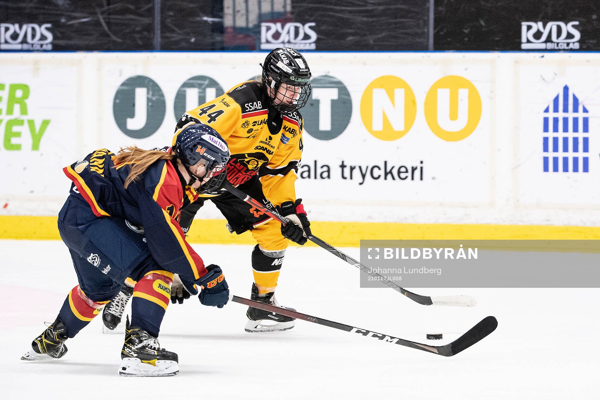 Djurgårdens Alexis Mauermann och Luleås Nicoline