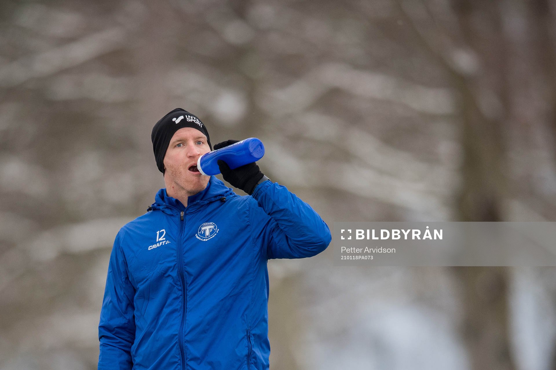 Målvakt Hampus Nilsson under en fotbollsträning med Trelleborg den 18 januari 2021 i Trelleborg.