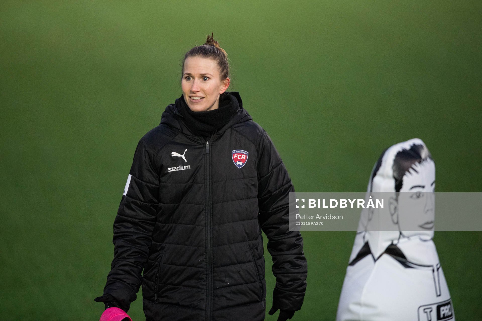 Emma Berglund under en fotbollsträning med FC Rosengård den 18 januari 2021 i Malmö.