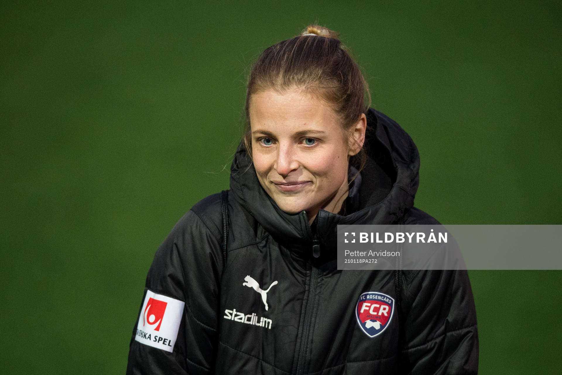 Anna Anvegård under en fotbollsträning med FC Rosengård den 18 januari 2021 i Malmö.