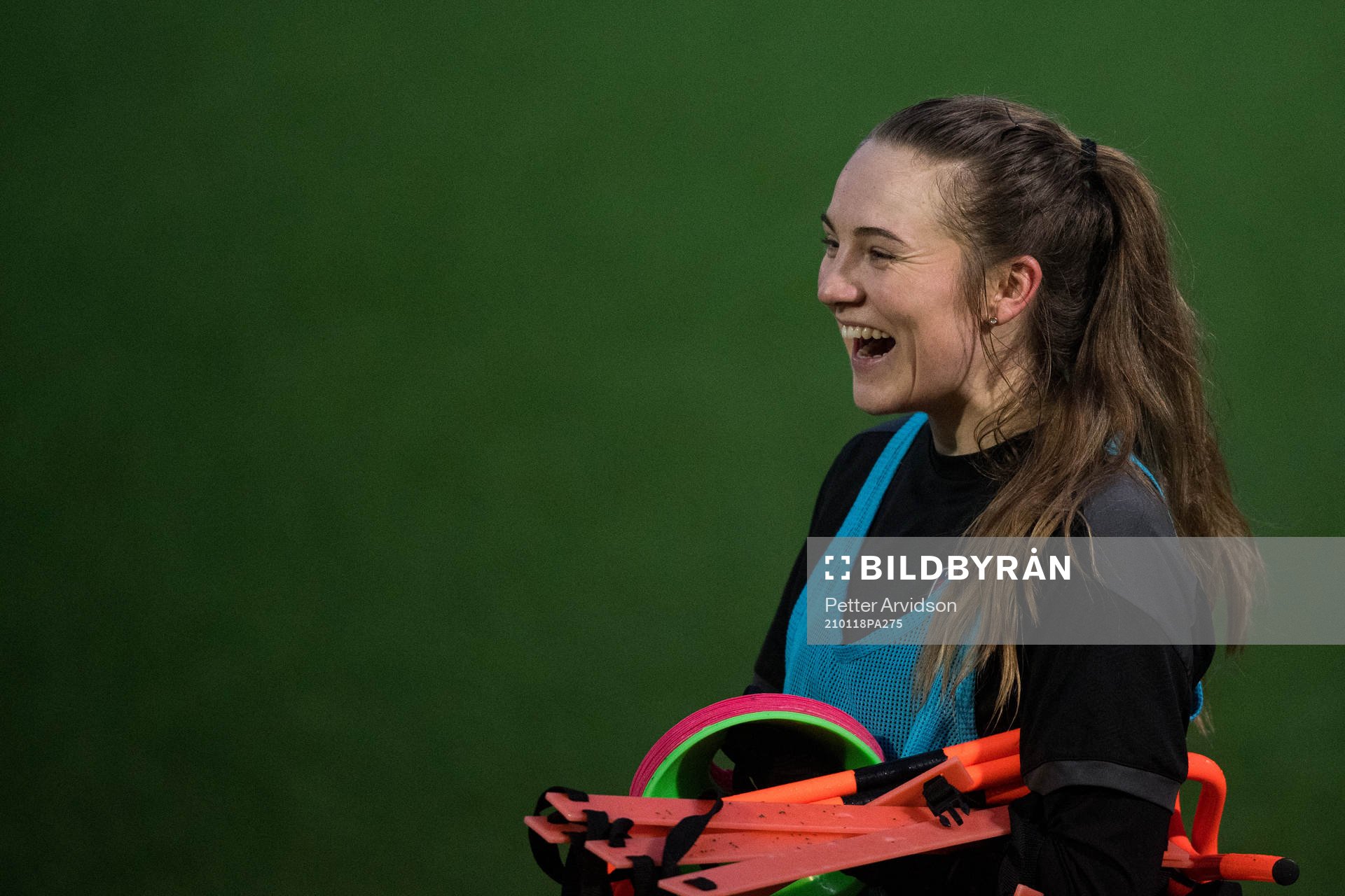 Fiona Brown under en fotbollsträning med FC Rosengård den 18 januari 2021 i Malmö.