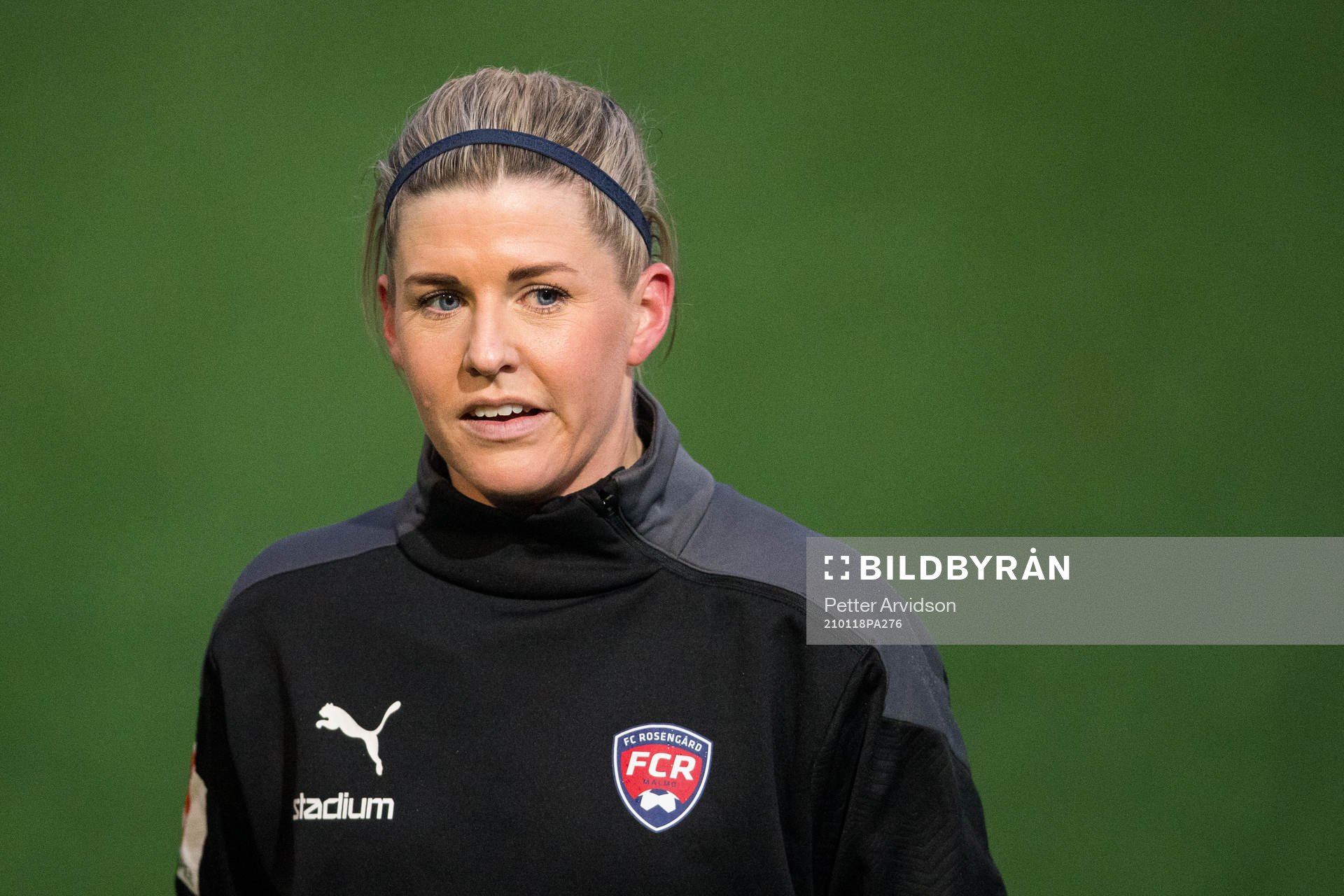 Olivia Schough under en fotbollsträning med FC Rosengård den 18 januari 2021 i Malmö.