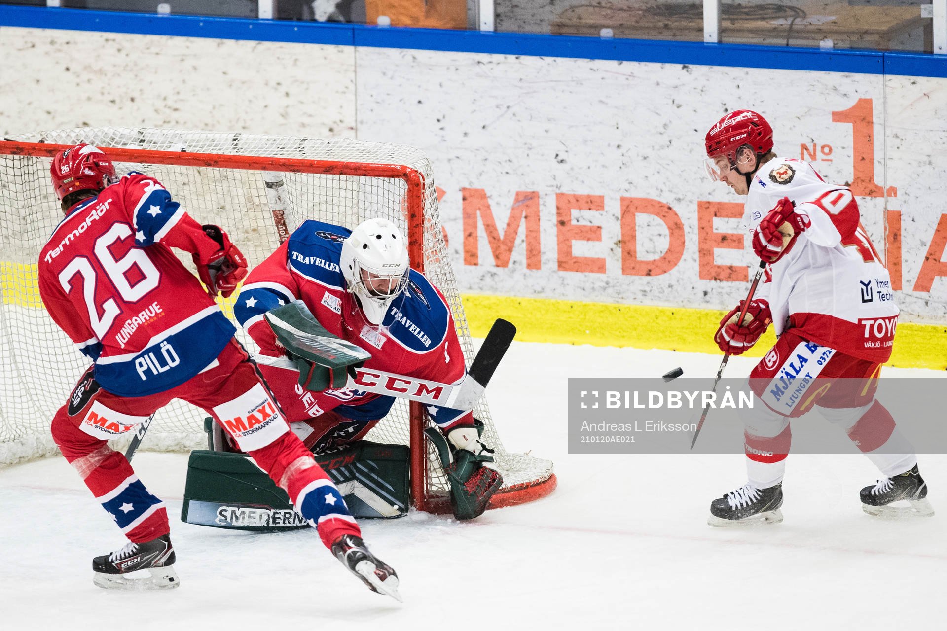 Huddinges Filip Pilö och målvakt Sebastian Andersson