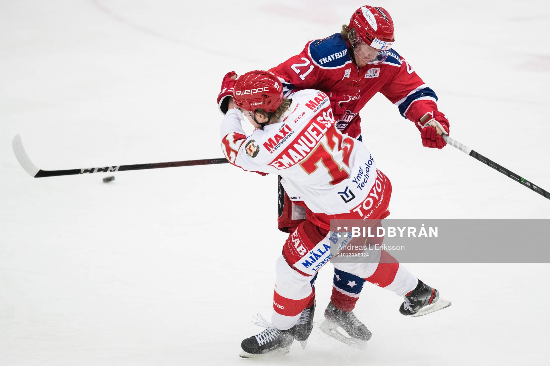 Trojas Jesper Emanuelsson och Huddinges Joakim Hälleström