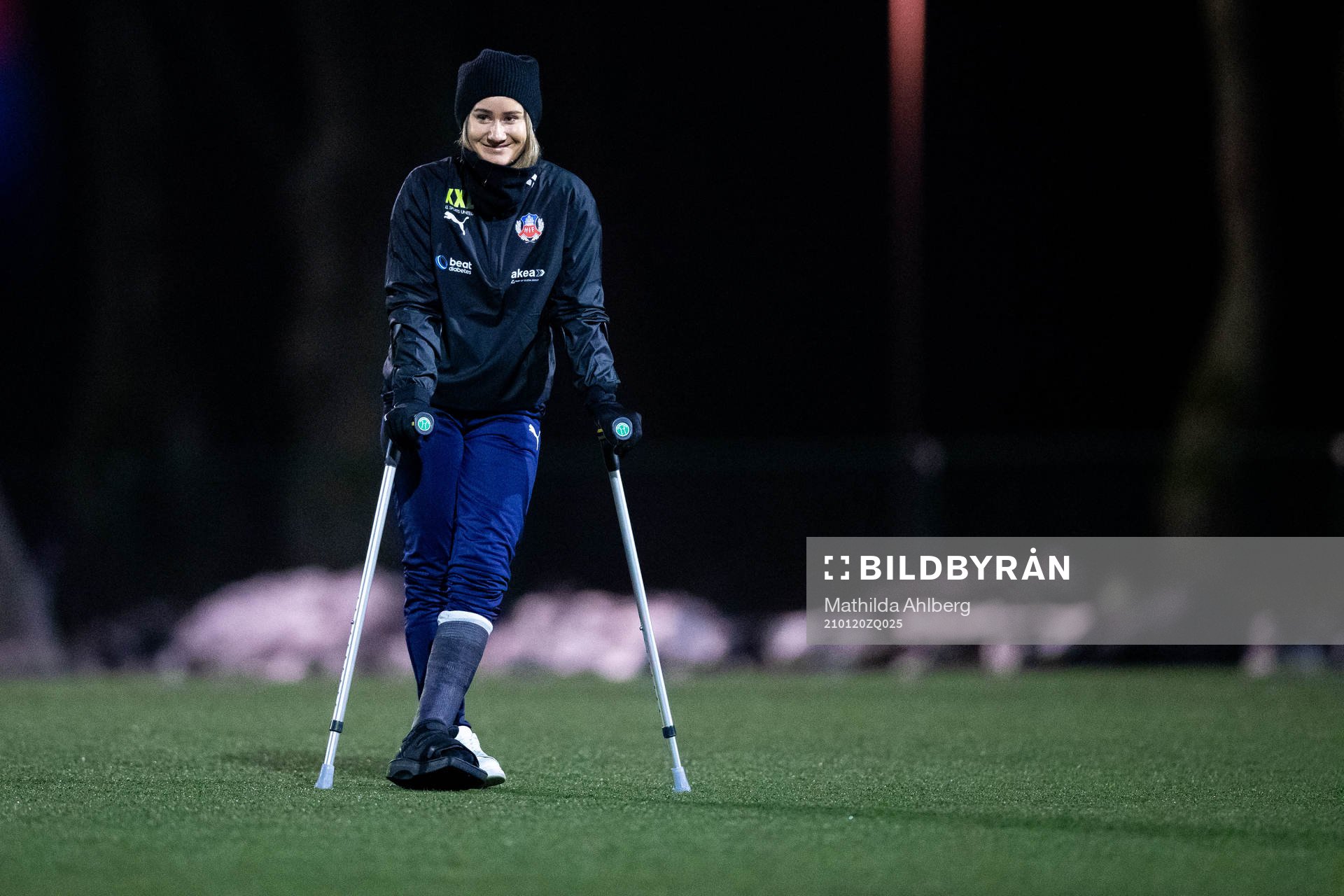 Helsingborgs Sanna Nilsson på kryckor