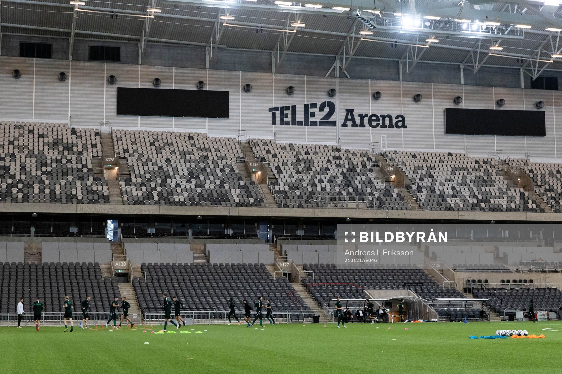 Hammarbys spelare värmer upp
