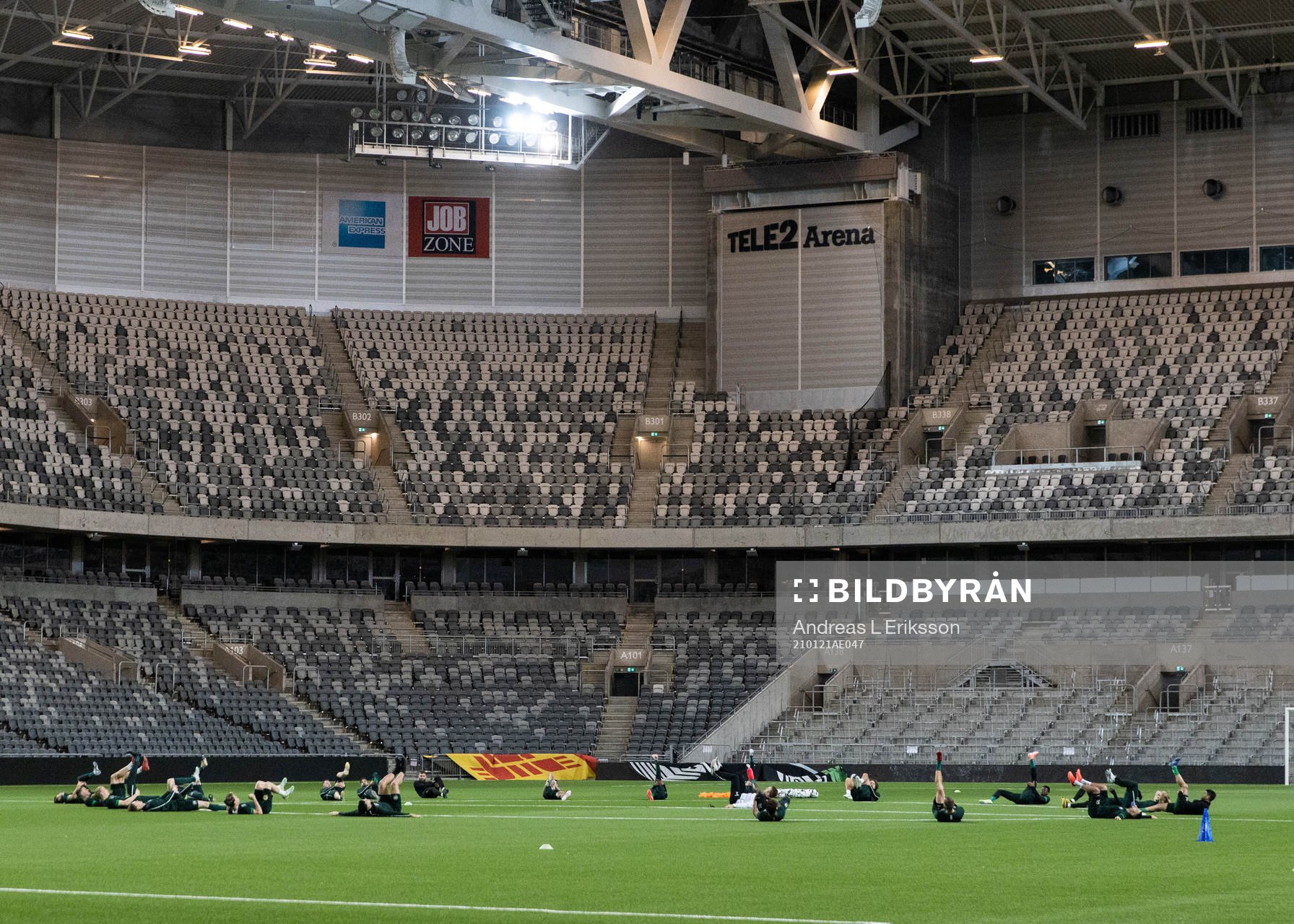 Hammarbys spelare värmer upp