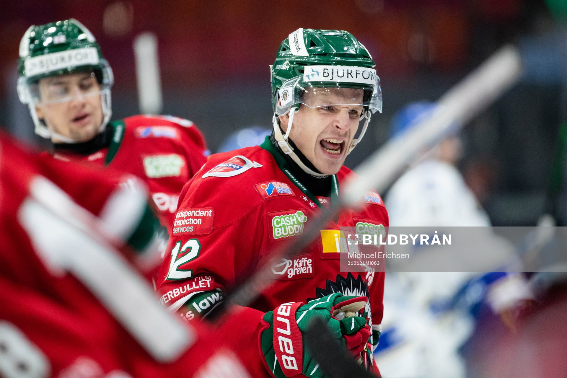 Frölundas Max Friberg reagerar