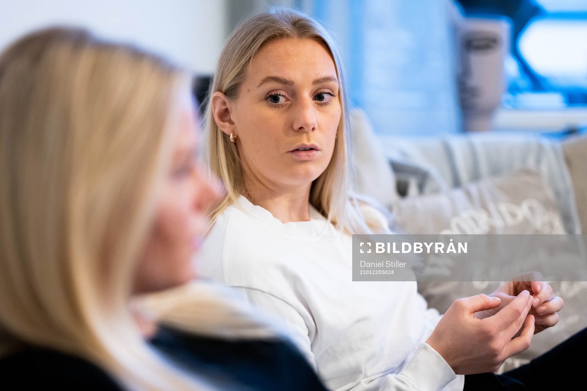 Kopparberg/Göteborgs Stina Blackstenius en intervju med systern Nina Koppang den 22 januari 2021 i Göteborg. 