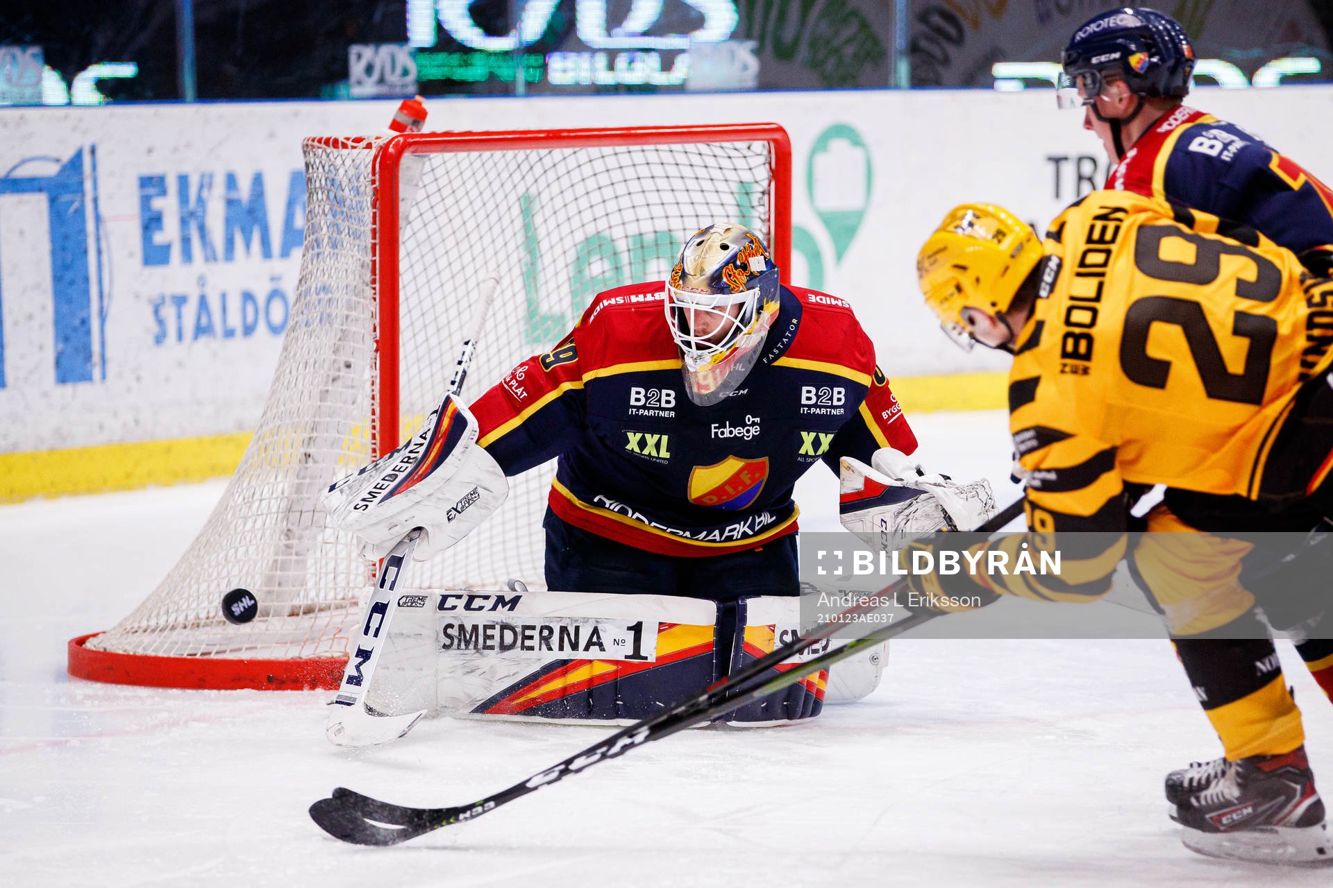 Djurgårdens målvakt Niklas Svedberg och Robert Nardella