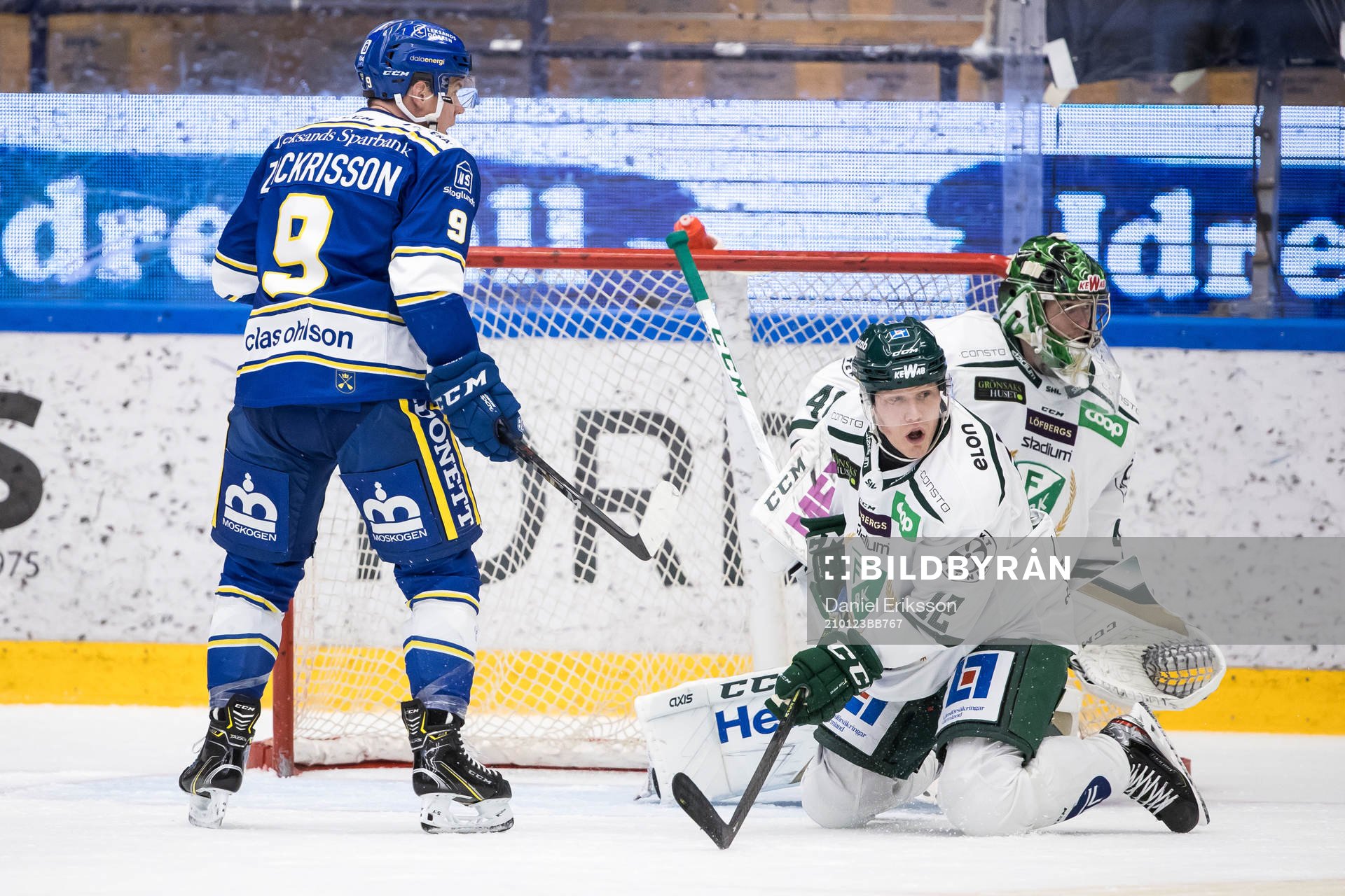 Leksands Patrik Zackrisson och Färjestads Niclas Lundgren