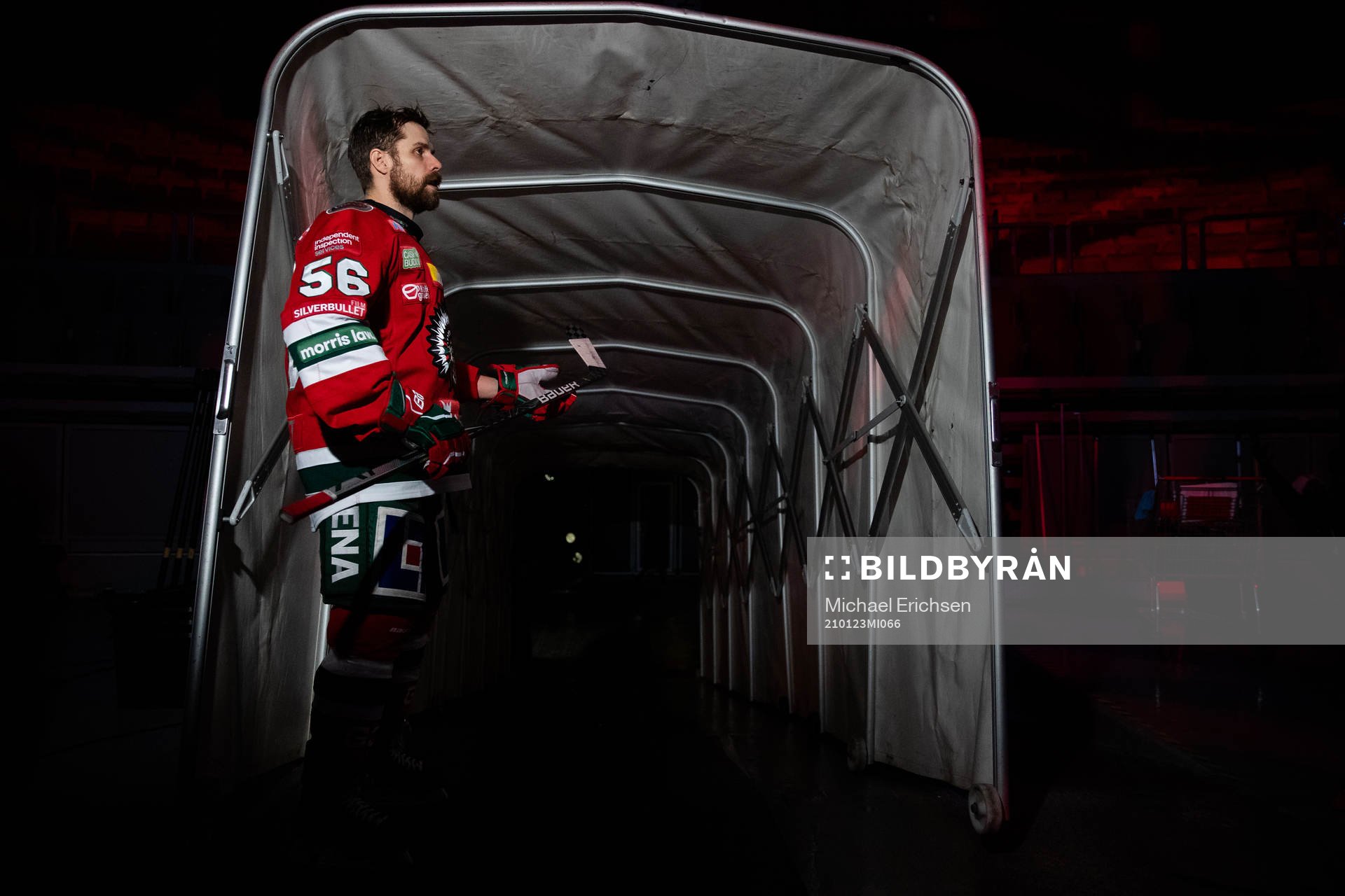 Frölundas Jonathan Sigalet innan ishockeymatchen i SHL
