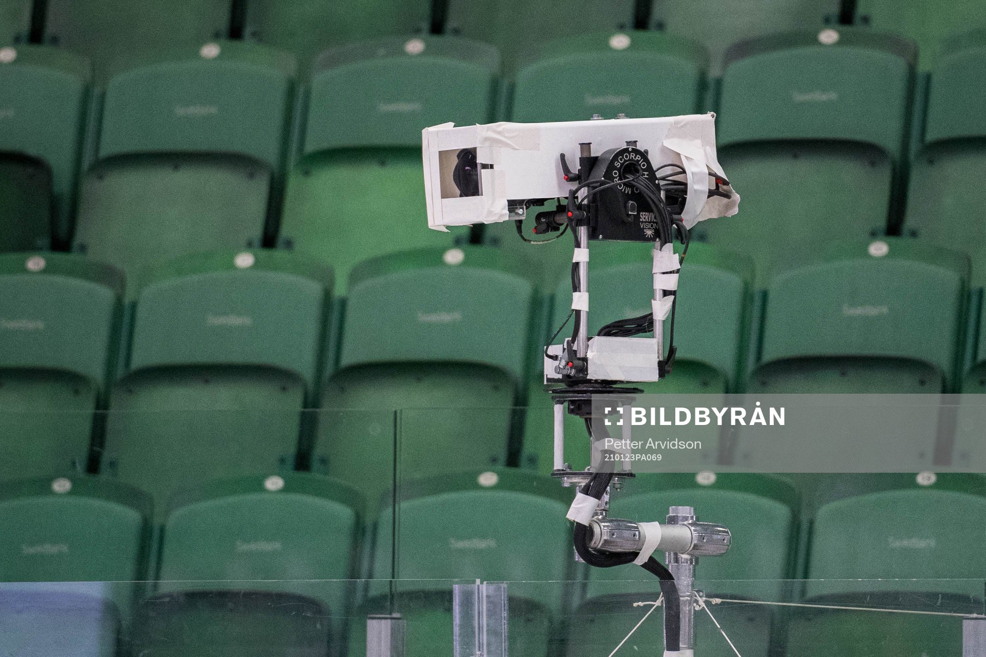 En kamera på sargen rinkside cam