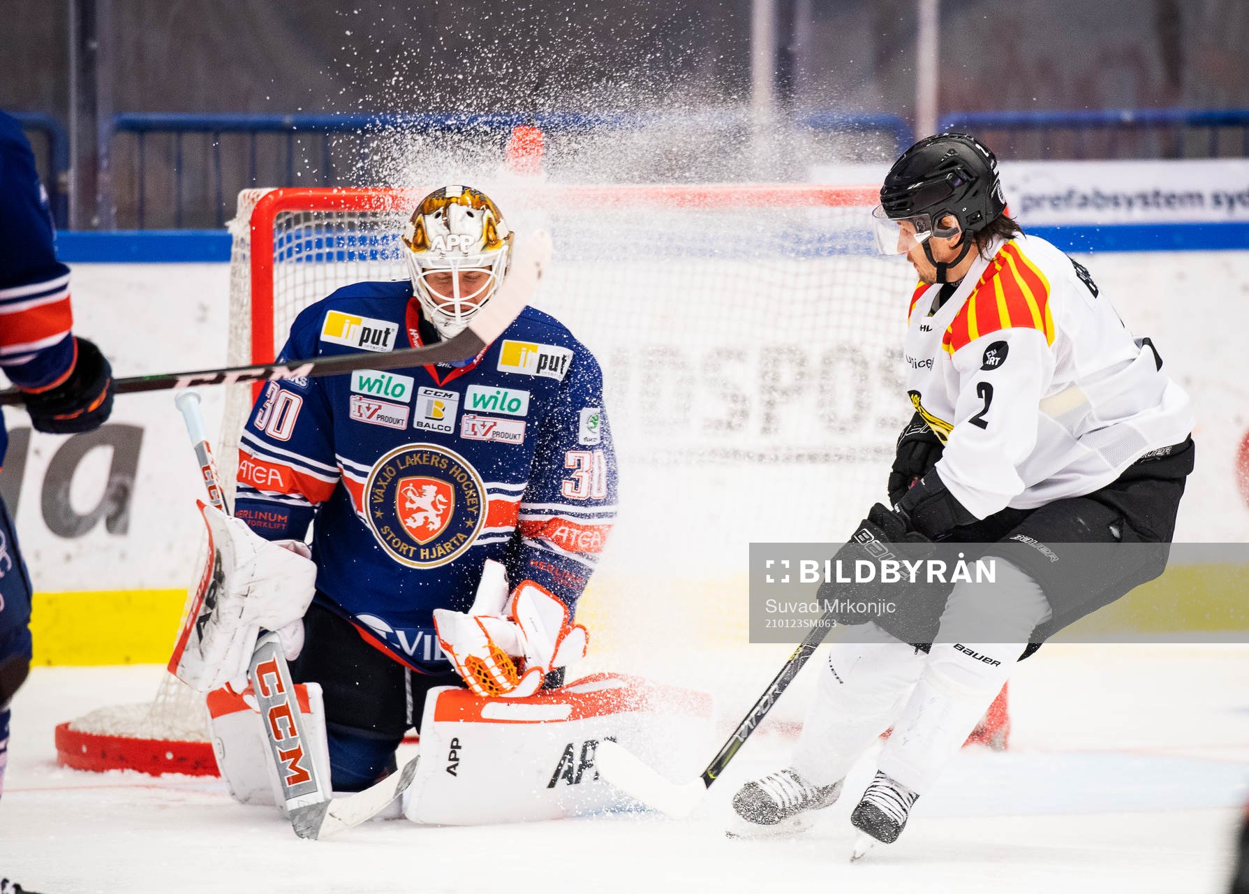 Växjös målvakt Viktor Fasth och Brynäs Kristofer