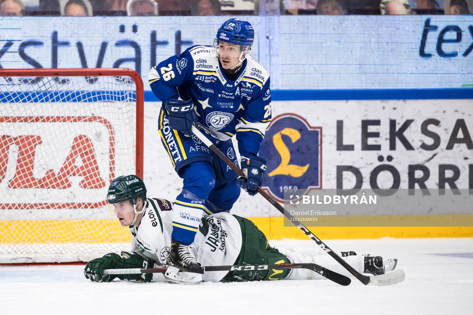 Färjestads Carl Jakobsson och Leksands Patrik Norén
