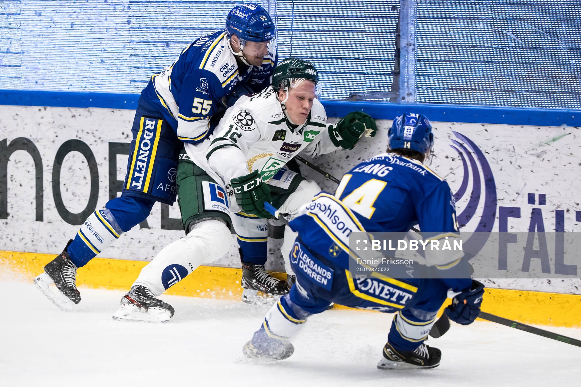 Leksands Jonas Ahnelöv och Färjestads Niclas Lundgren och