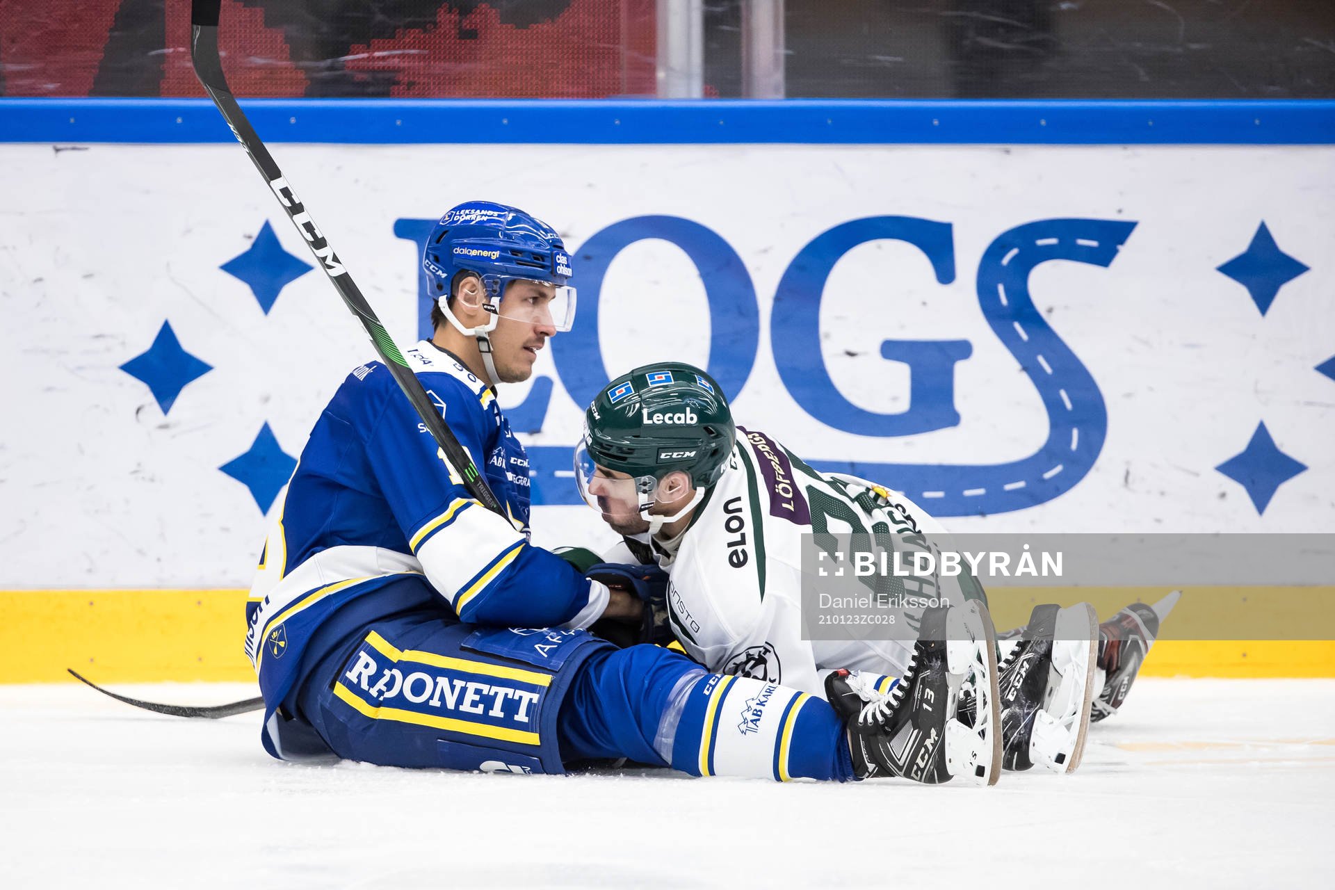 Leksands Jon Knuts och Färjestads Martin Johansson