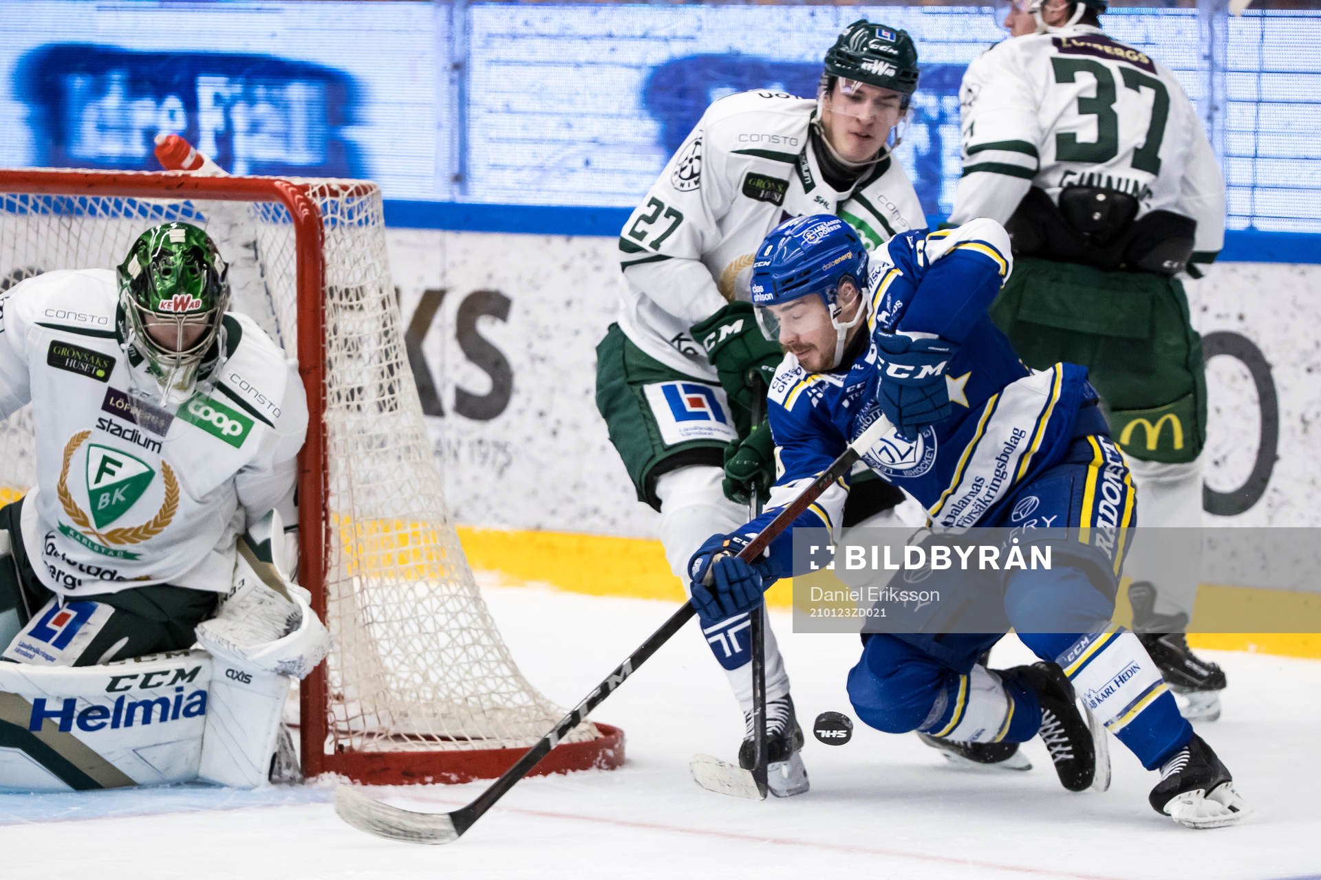 Leksands Matt Caito och Färjestads Oskar Bäck och