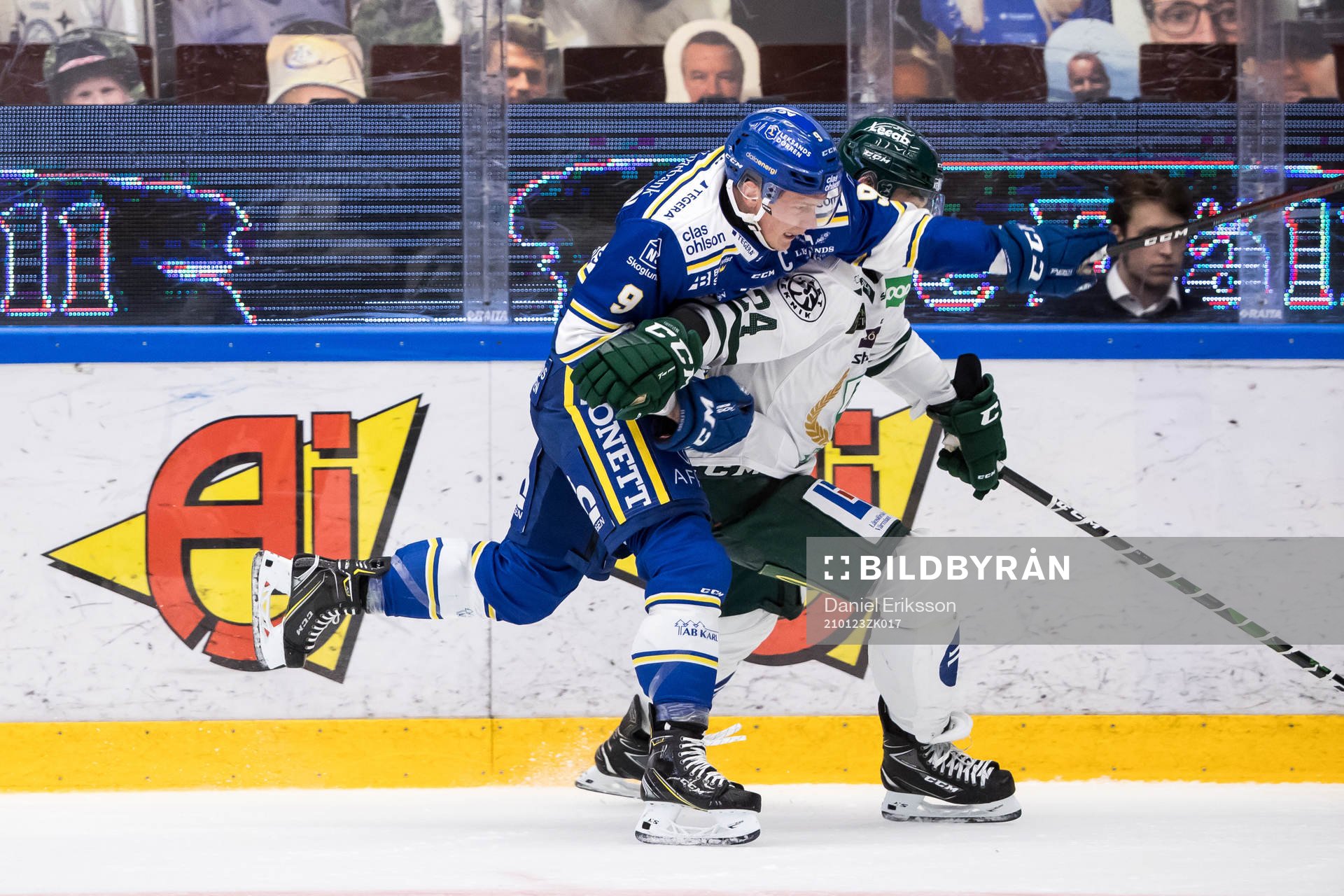 Leksands Patrik Zackrisson och Färjestads Jonathon Blum
