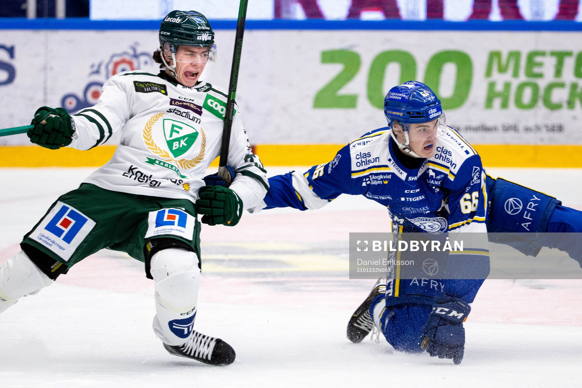 Färjestads Albert Johansson och Leksands Nils Åman