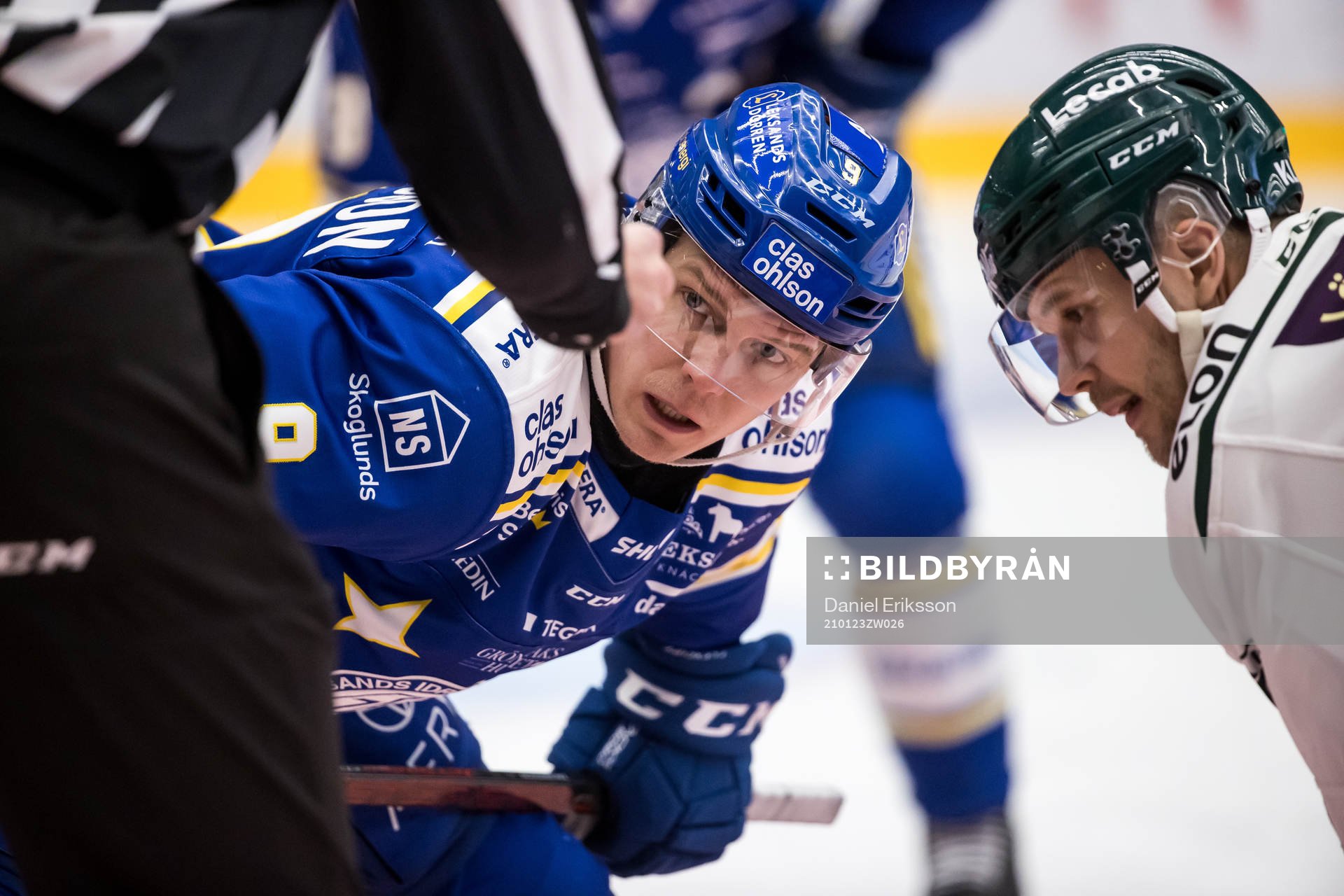 Leksands Patrik Zackrisson och Färjestads Jacob Nilsson