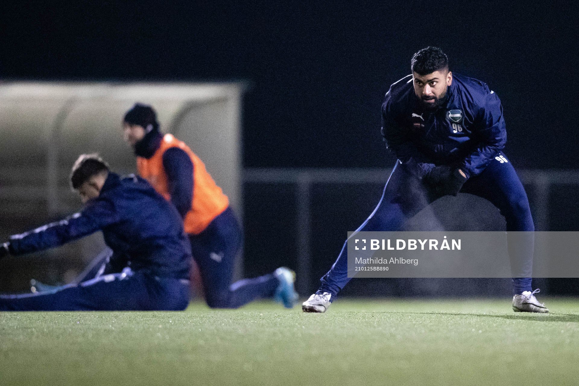 Österlens Bassam Ahmad under en träning med Österlen den 25 januari 2021 i Skillinge. 