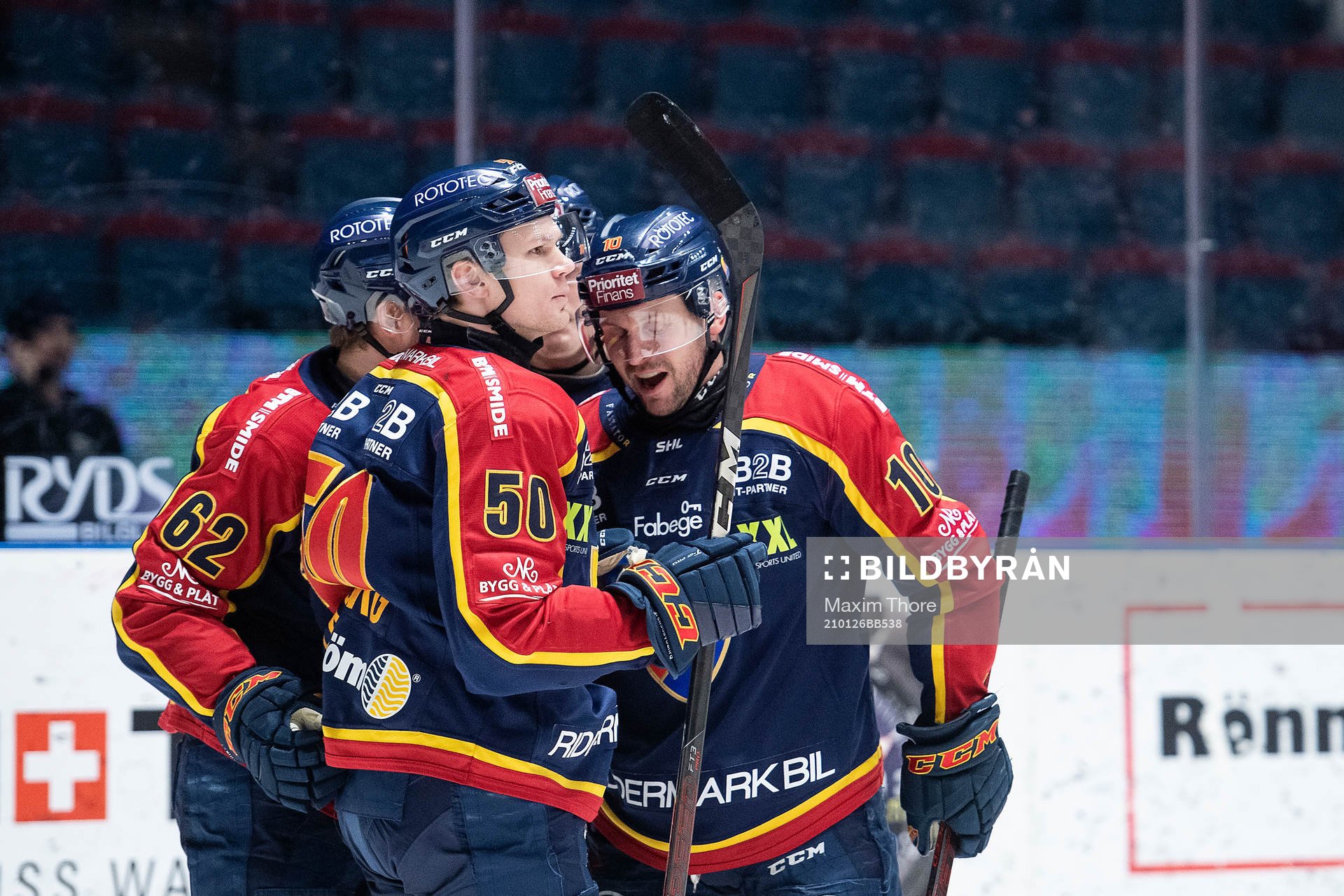 Djurgårdens Manuel Ågren och Niclas Bergfors jublar