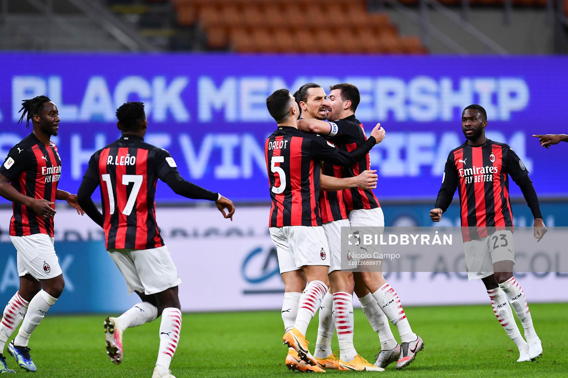 Zlatan Ibrahimovic of Milan celebrates