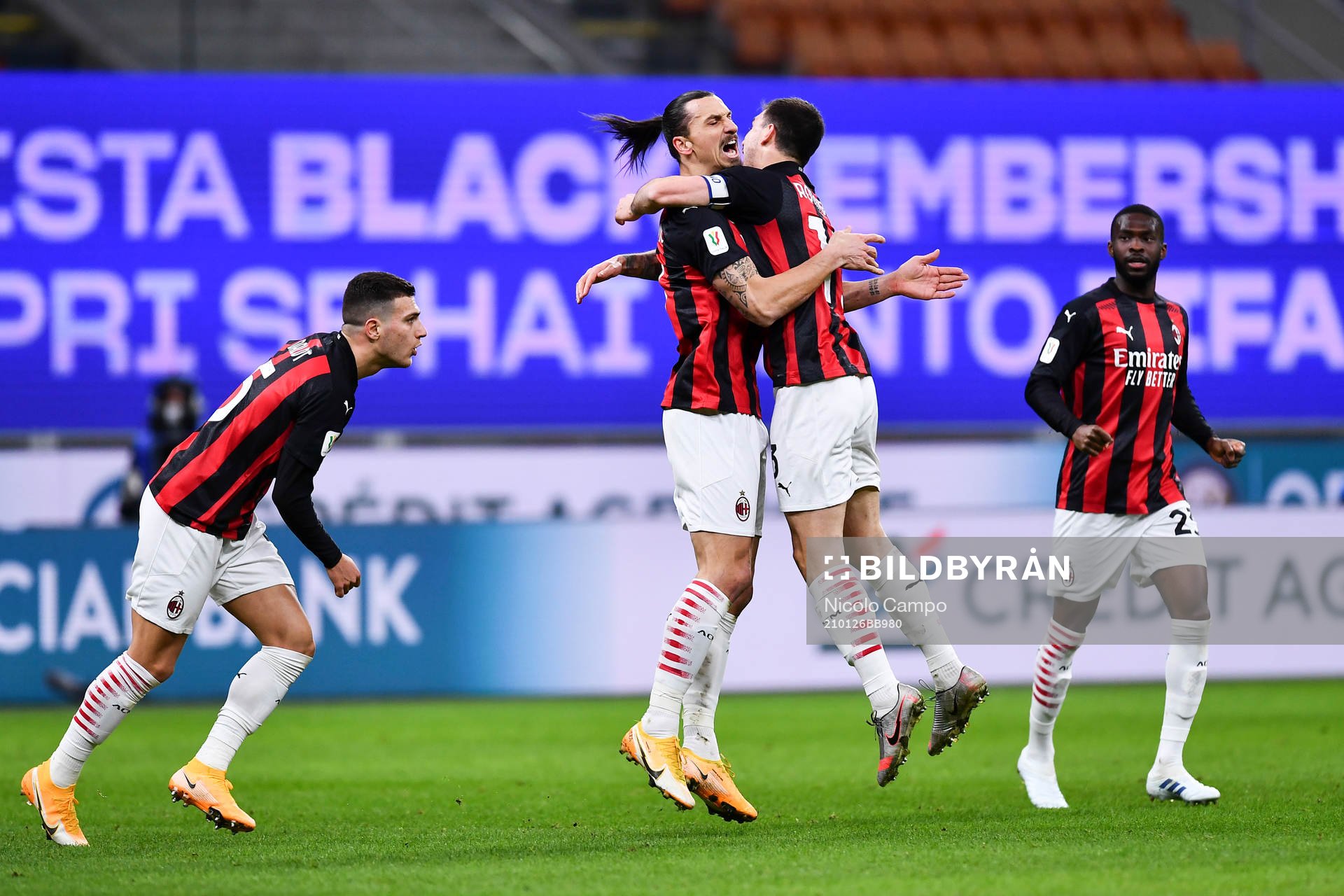 Zlatan Ibrahimovic of Milan celebrates