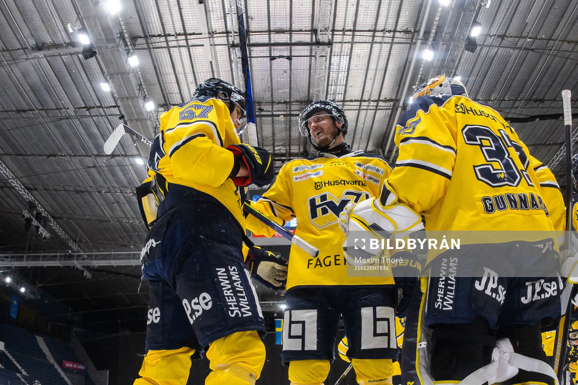 s Jesper Kokkonen, Christoffer Törngren och målvakt Jonas