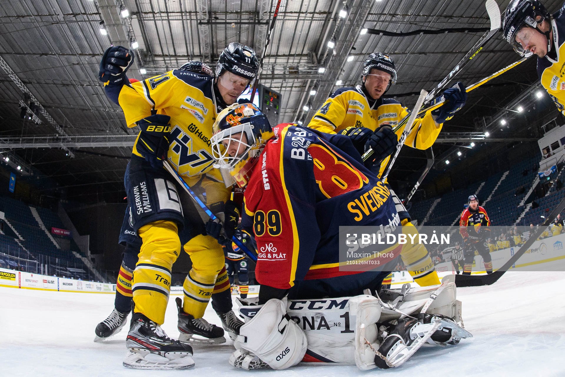 s Simon Önerud och Emil Andrae mot Djurgårdens målvakt